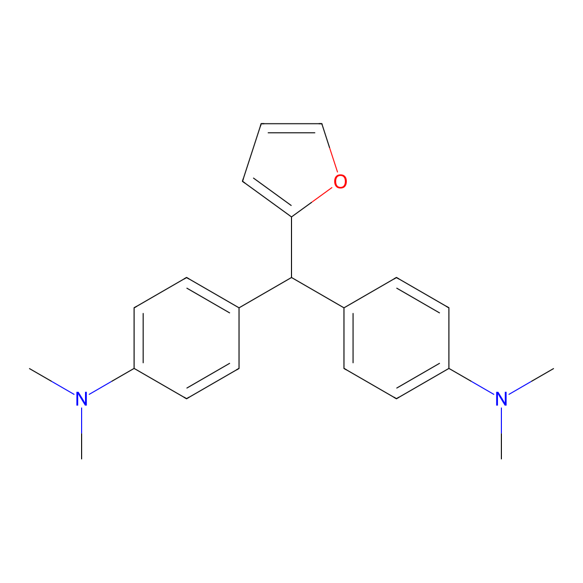 4,4'-(2-Furylmethylene)bis(N,N-dimethylaniline) molecular structure, CAS 57751-98-1