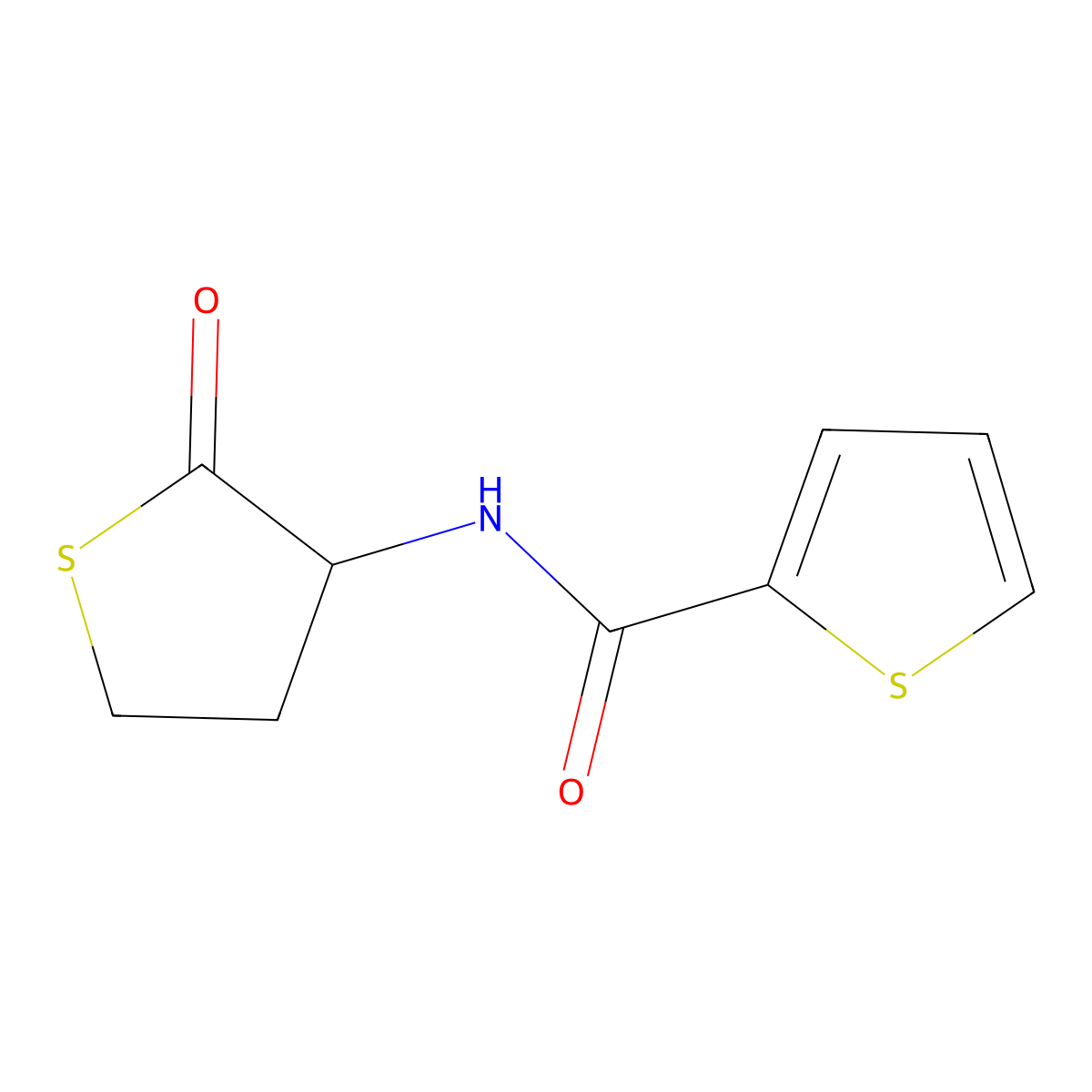 N-(2-oxothiolan-3-yl)thiophene-2-carboxamide molecular structure, CAS 57752-71-3