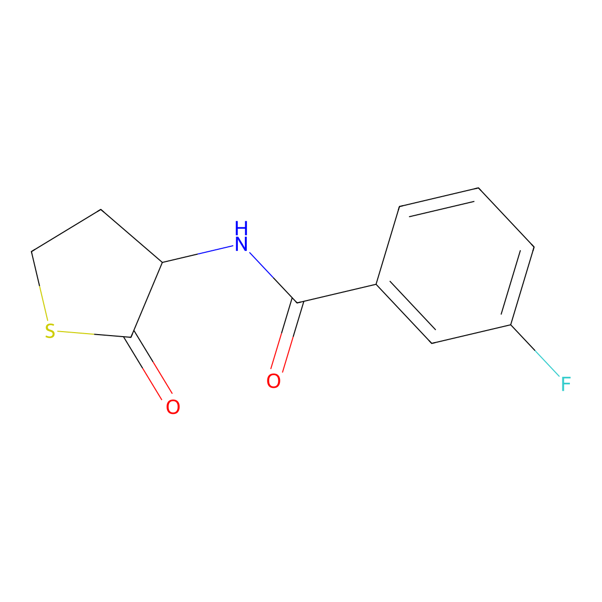 3-fluoro-N-(2-oxotetrahydrothiophen-3-yl)benzamide molecular structure, CAS 57752-73-5
