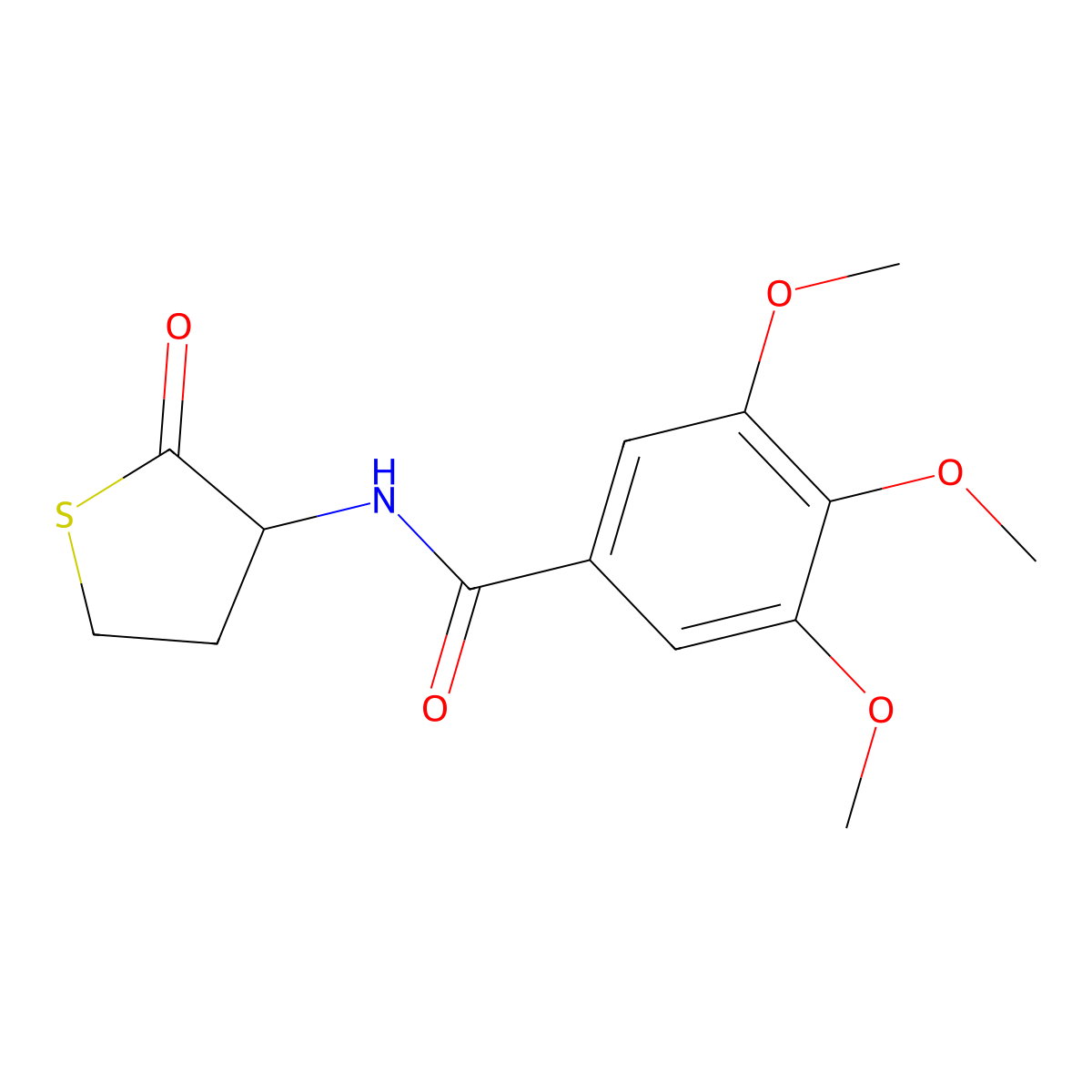 3,4,5-trimethoxy-N-(2-oxothiolan-3-yl)benzamide molecular structure, CAS 57752-74-6