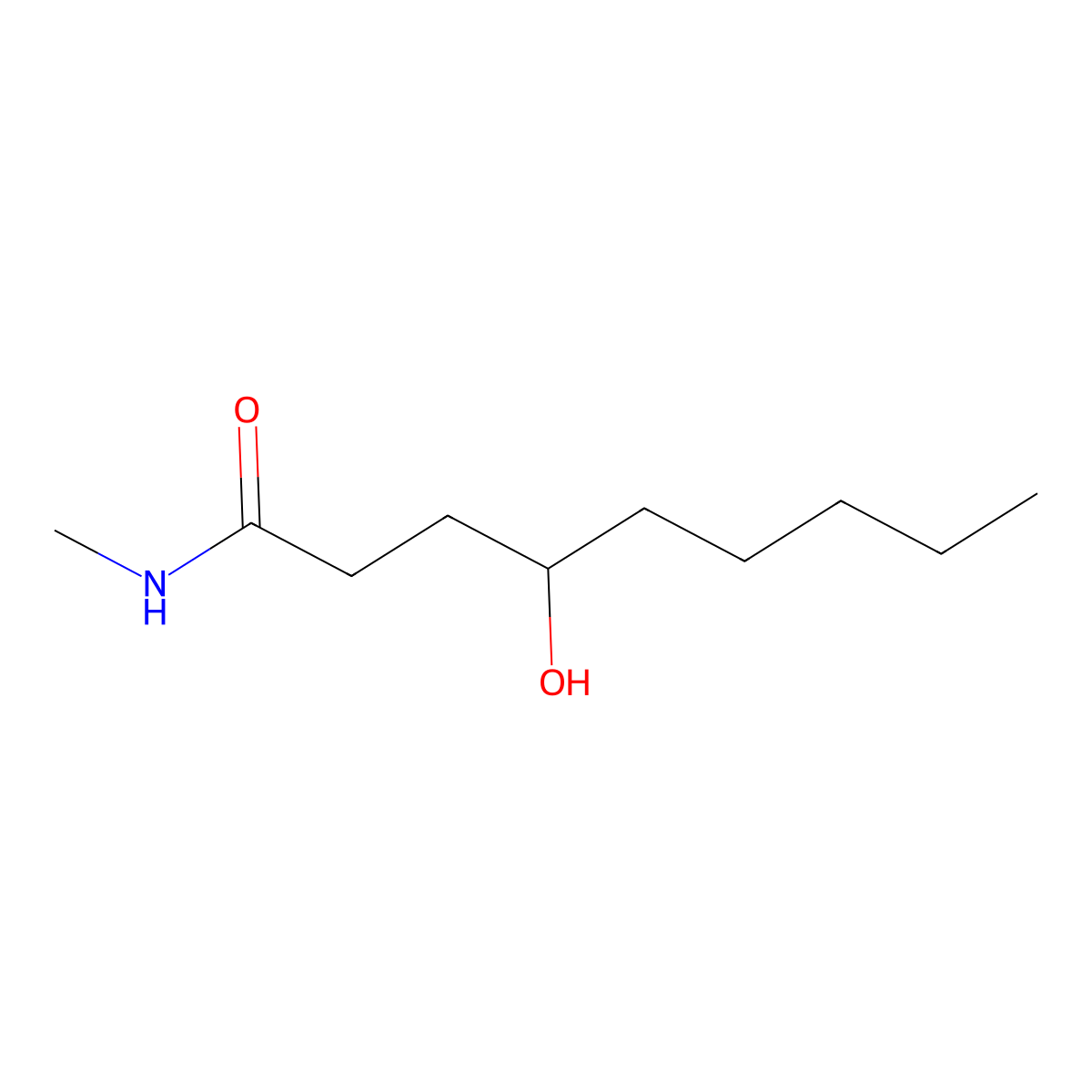 4-Hydroxy-N-methylnonanamide molecular structure, CAS 57753-57-8
