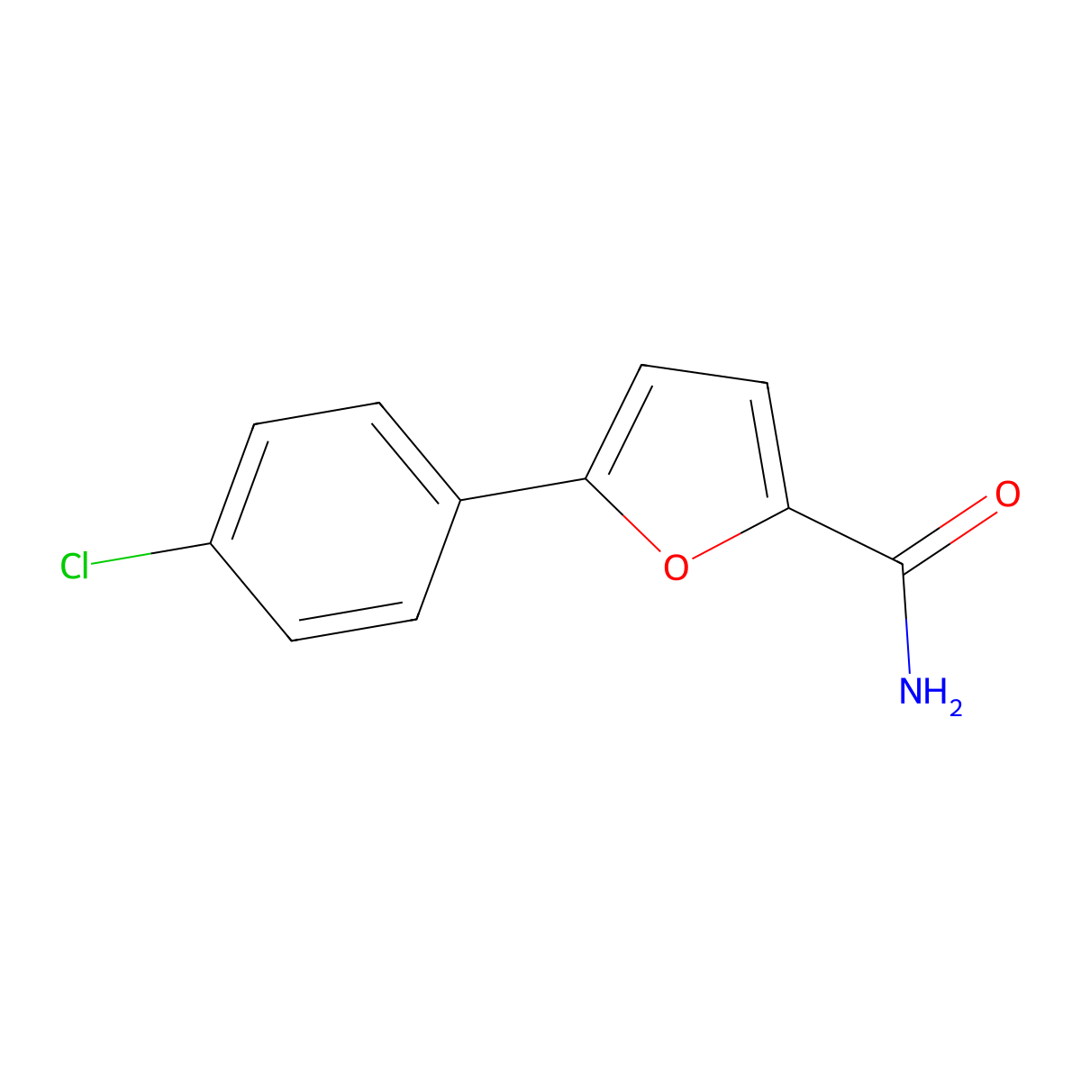 5-(4-Chlorophenyl)furan-2-carboxamide molecular structure, CAS 57753-81-8