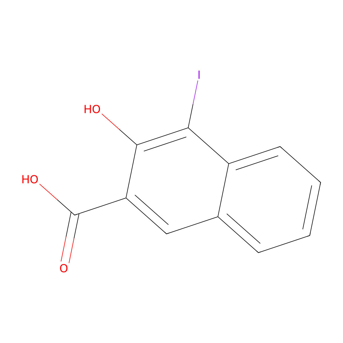 3-Hydroxy-4-iodonaphthalene-2-carboxylic acid molecular structure, CAS 57754-61-7