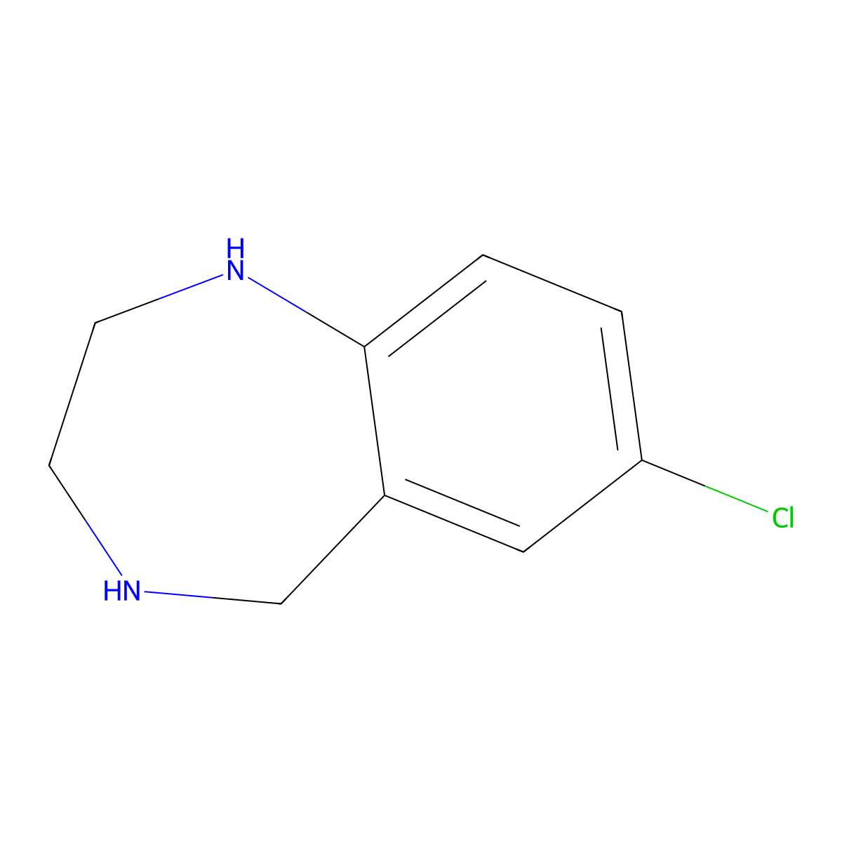 7-Chloro-2,3,4,5-tetrahydro-1H-1,4-benzodiazepine molecular structure, CAS 57756-37-3