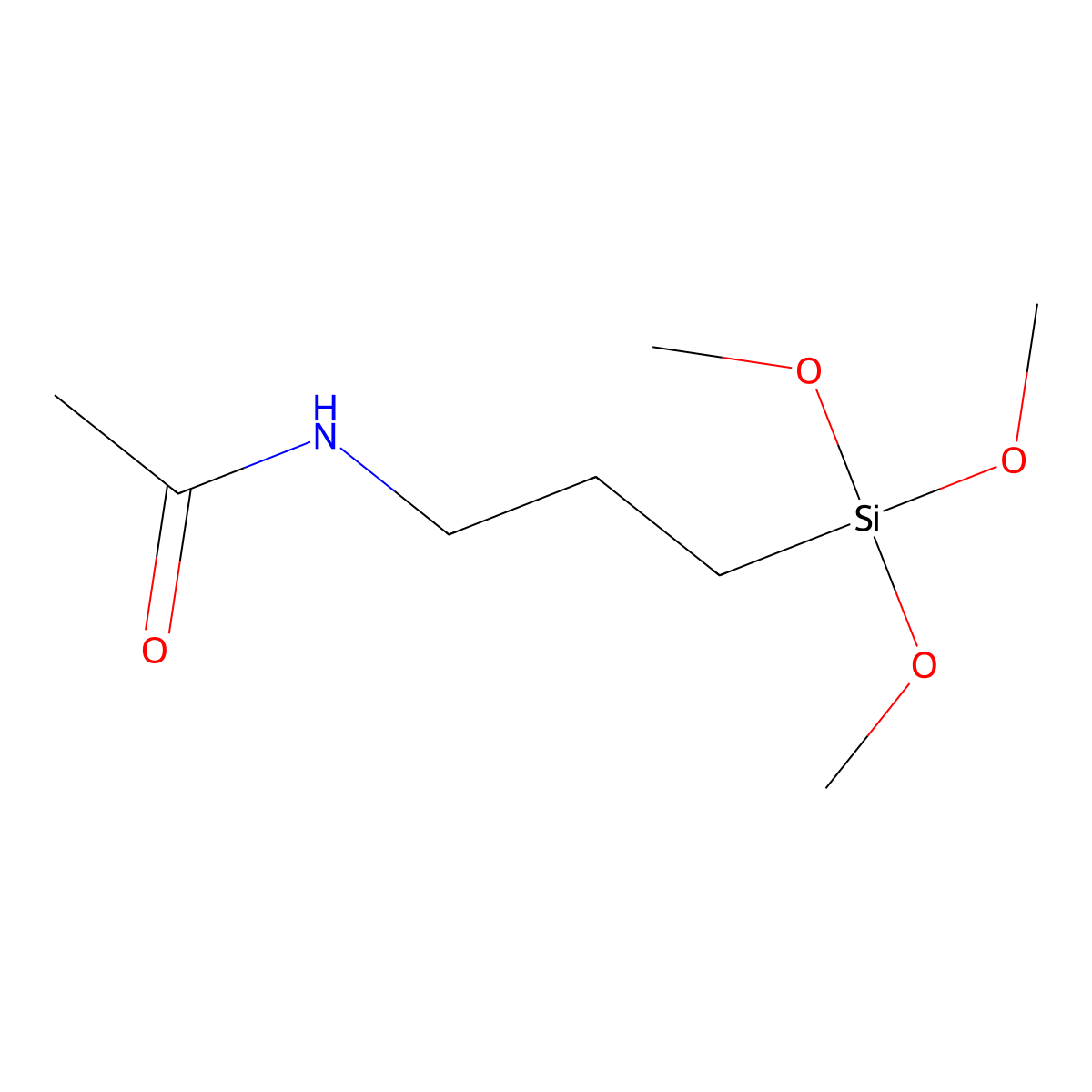 Acetamidopropyltrimethoxysilane molecular structure, CAS 57757-66-1