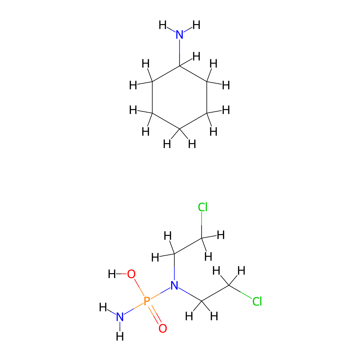Cyclohexanamine N,N-bis(2-chloroethyl)phosphorodiamidate molecular structure, CAS 5776-49-8