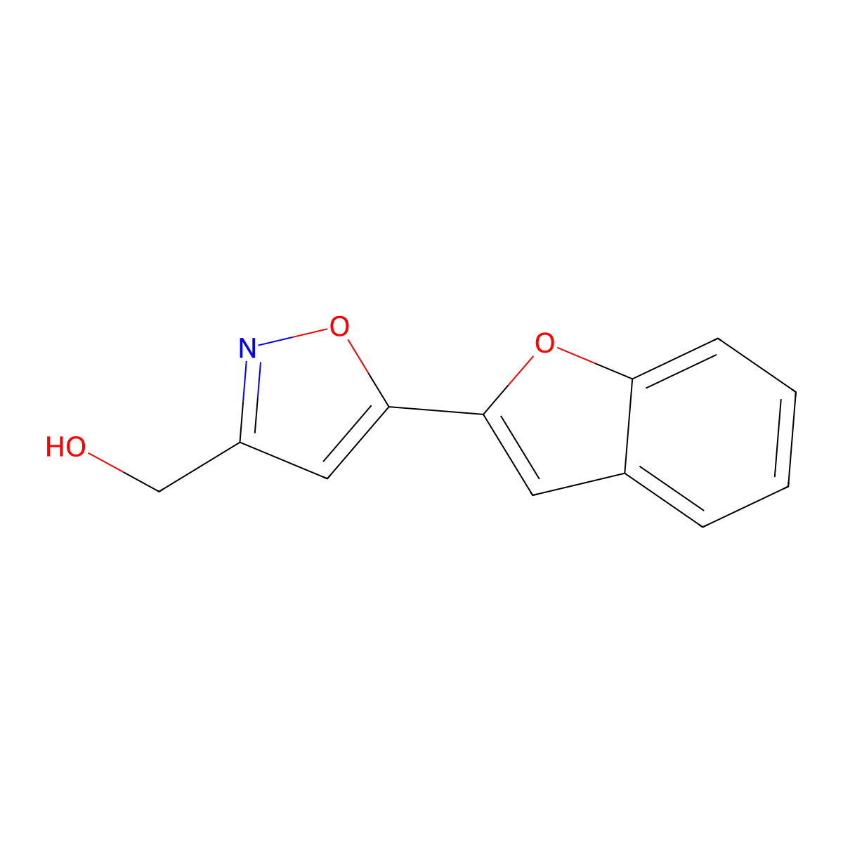 [5-(1-Benzofuran-2-yl)isoxazol-3-yl]methanol molecular structure, CAS 5776-96-5