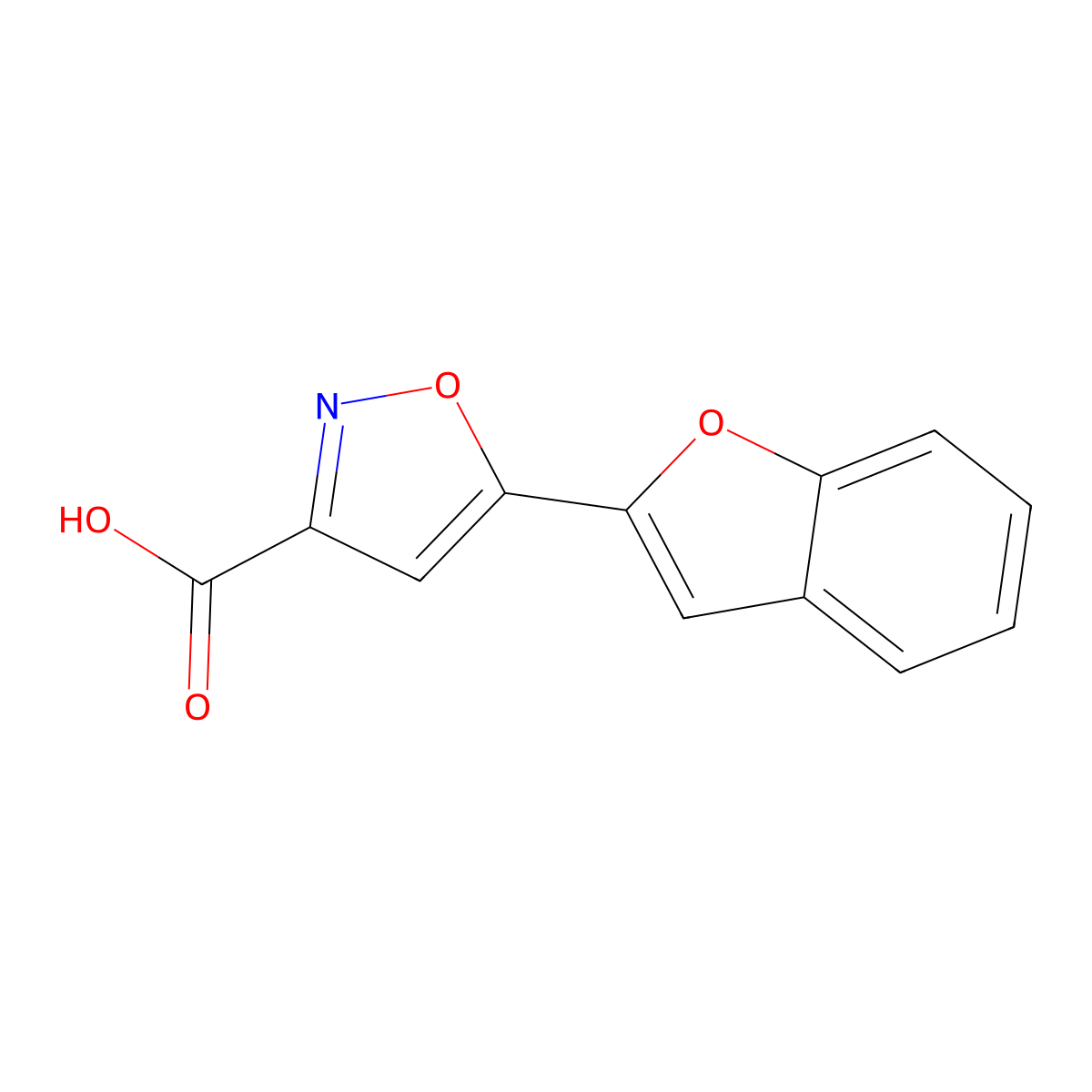 5-(1-Benzofuran-2-yl)isoxazole-3-carboxylic acid molecular structure, CAS 5776-98-7