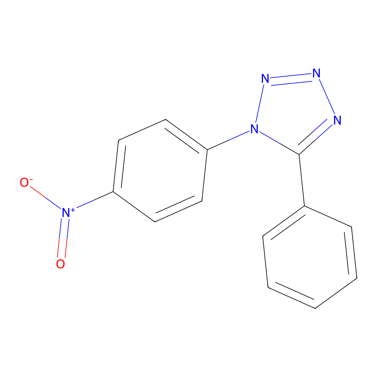 1-(4-nitrophenyl)-5-phenyl-1H-tetrazole molecular structure, CAS 57761-71-4