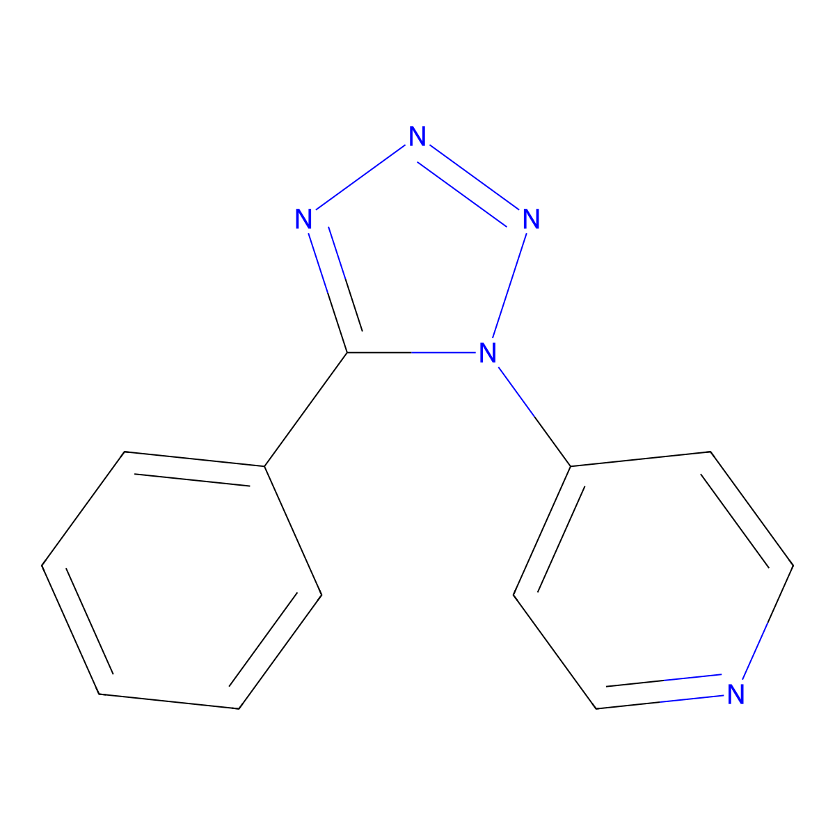 4-(5-phenyl-1H-tetraazol-1-yl)pyridine molecular structure, CAS 57761-77-0