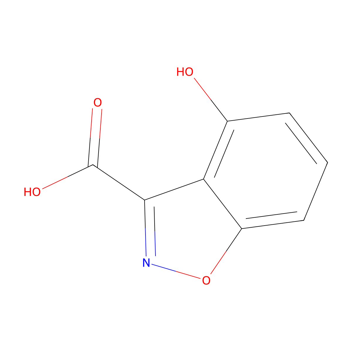 4-Hydroxybenzo[d]isoxazole-3-carboxylic acid molecular structure, CAS 57764-43-9