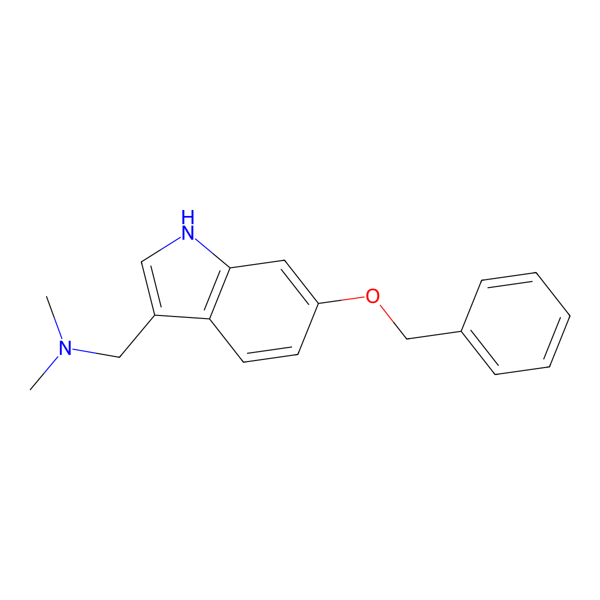 6-Benzyloxygramine molecular structure, CAS 57765-22-7