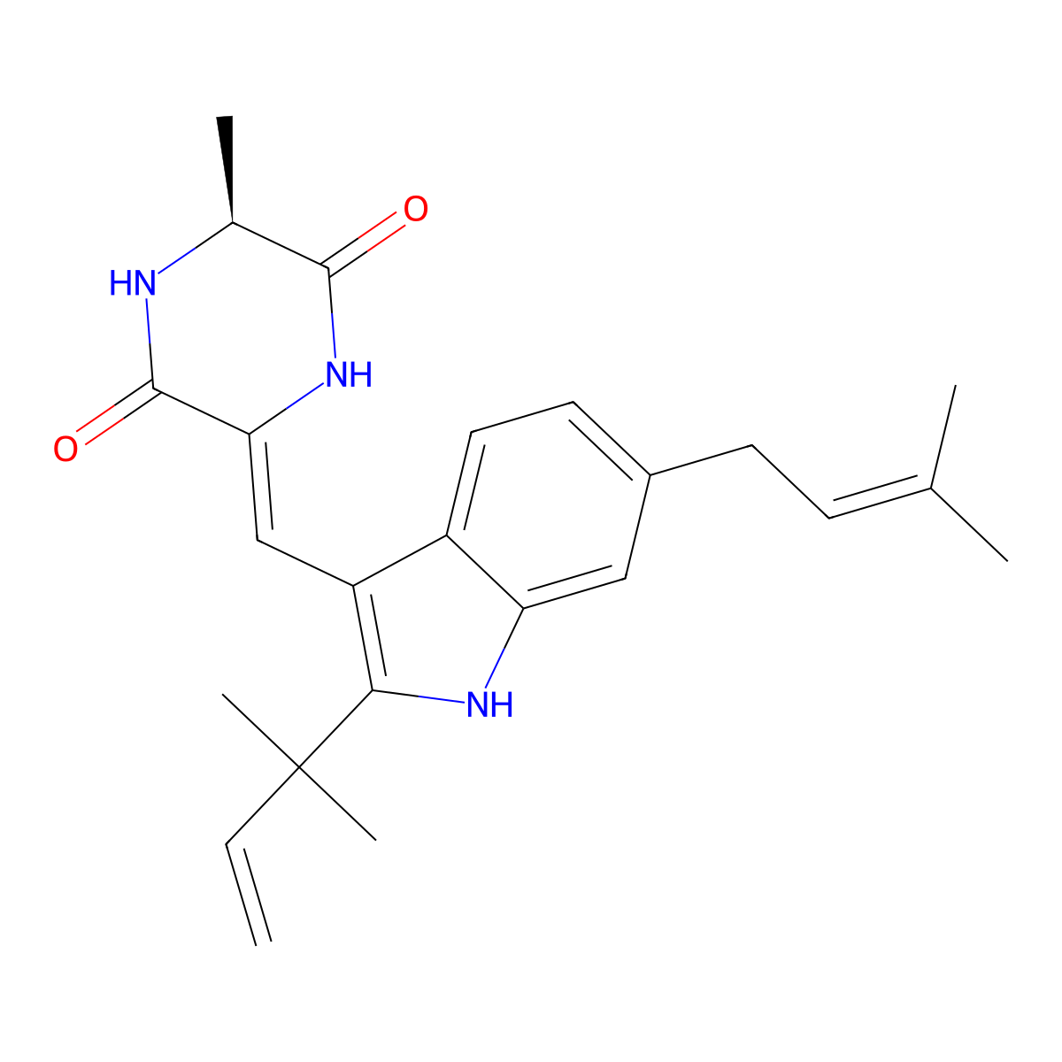 Neoechinulin D molecular structure, CAS 57765-86-3