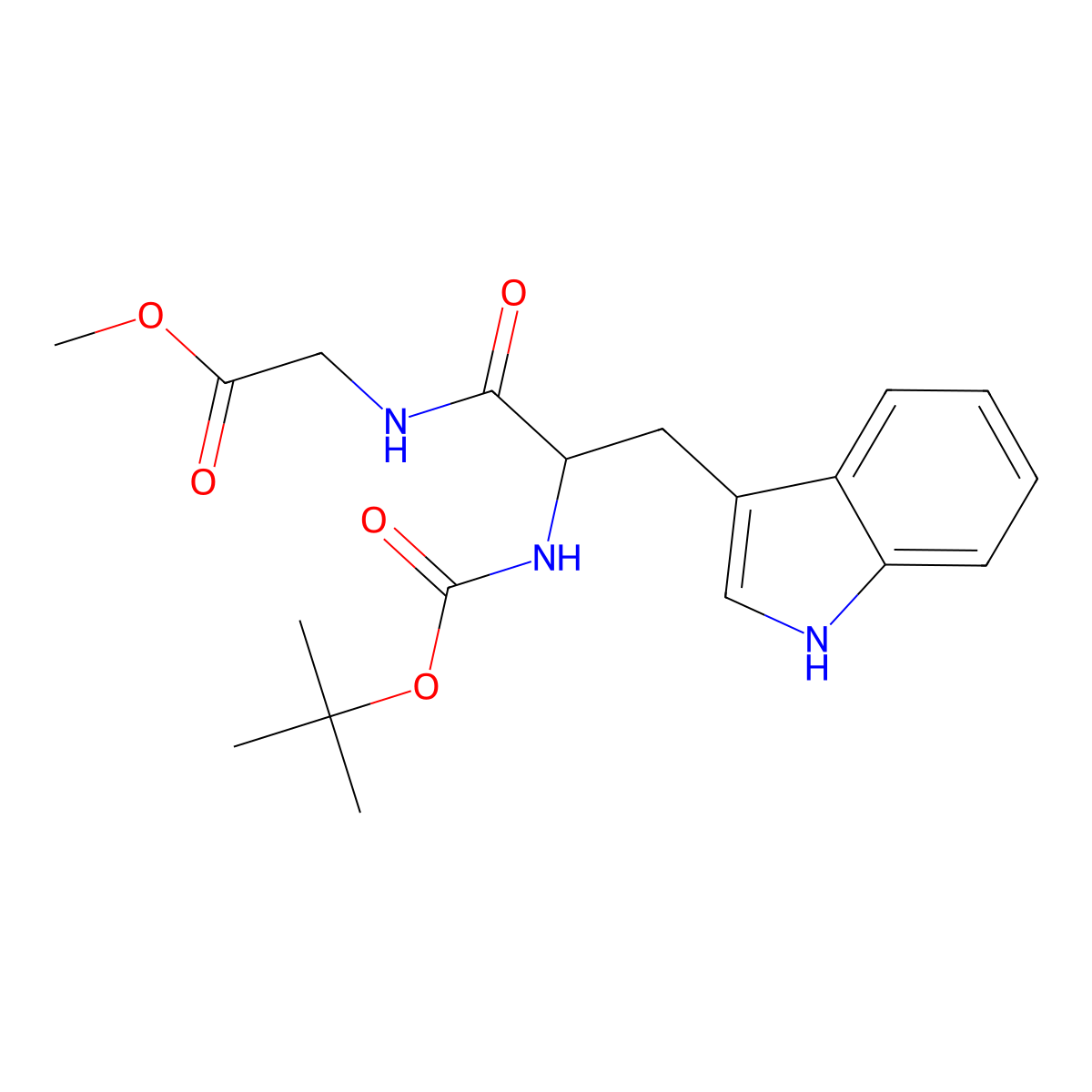 [2-tert-Butoxycarbonylamino-3-(1H-indol-3-yl)-propionylamino]-acetic acid methyl ester molecular structure, CAS 57769-48-9