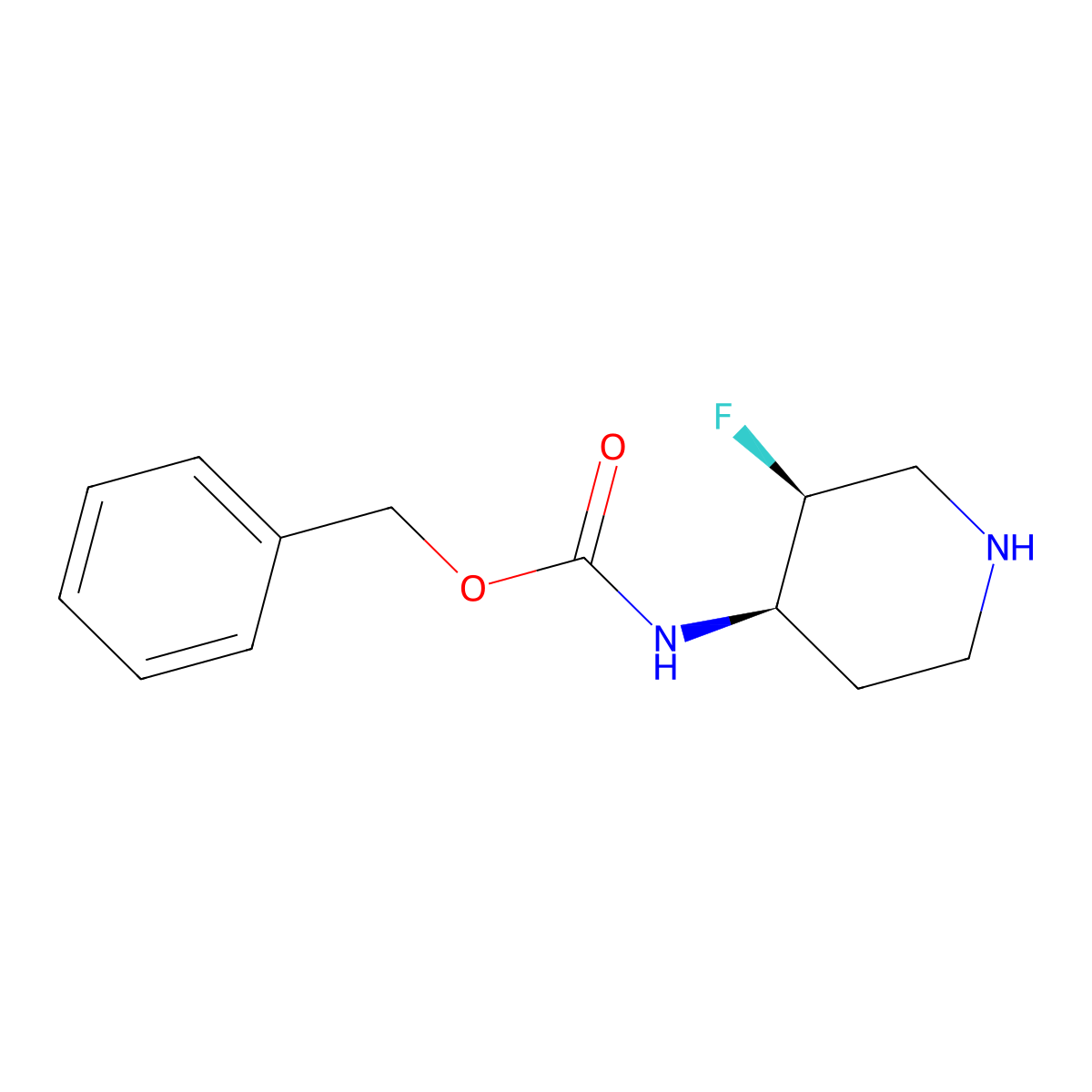 Benzyl ((3S,4R)-3-fluoropiperidin-4-yl)carbamate molecular structure, CAS 577691-60-2