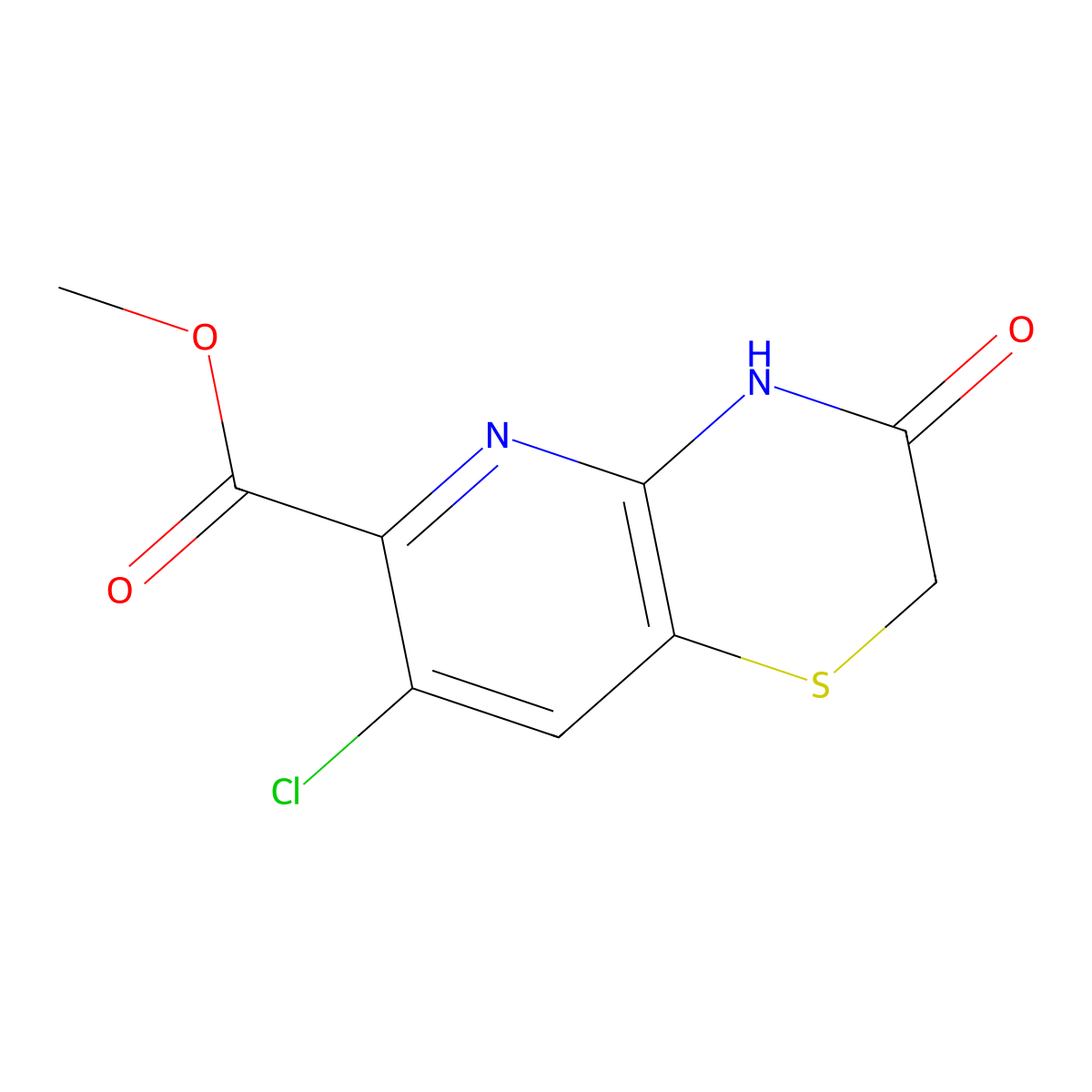 Methyl 7-chloro-3-oxo-3,4-dihydro-2H-pyrido[3,2-b][1,4]thiazine-6-carboxylate molecular structure, CAS 577691-69-1