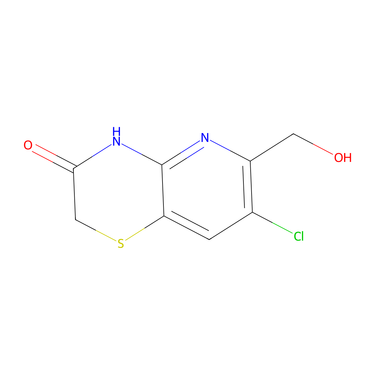 7-Chloro-6-(hydroxymethyl)-2H-pyrido[3,2-b][1,4]thiazin-3(4H)-one molecular structure, CAS 577691-71-5