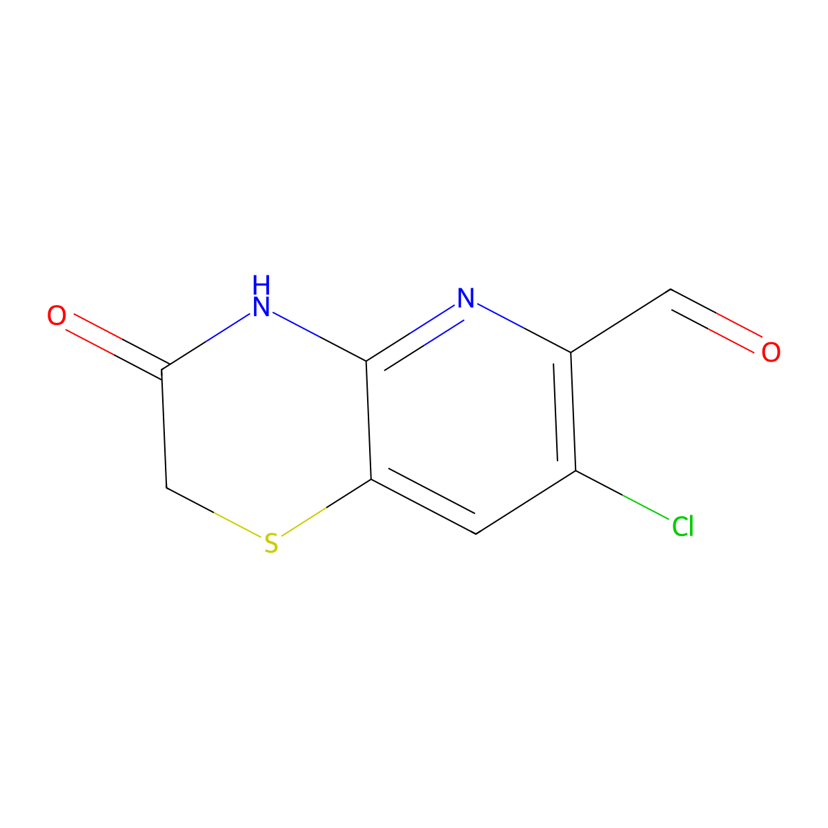 7-Chloro-3-oxo-3,4-dihydro-2H-pyrido[3,2-b][1,4]thiazine-6-carbaldehyde molecular structure, CAS 577691-72-6