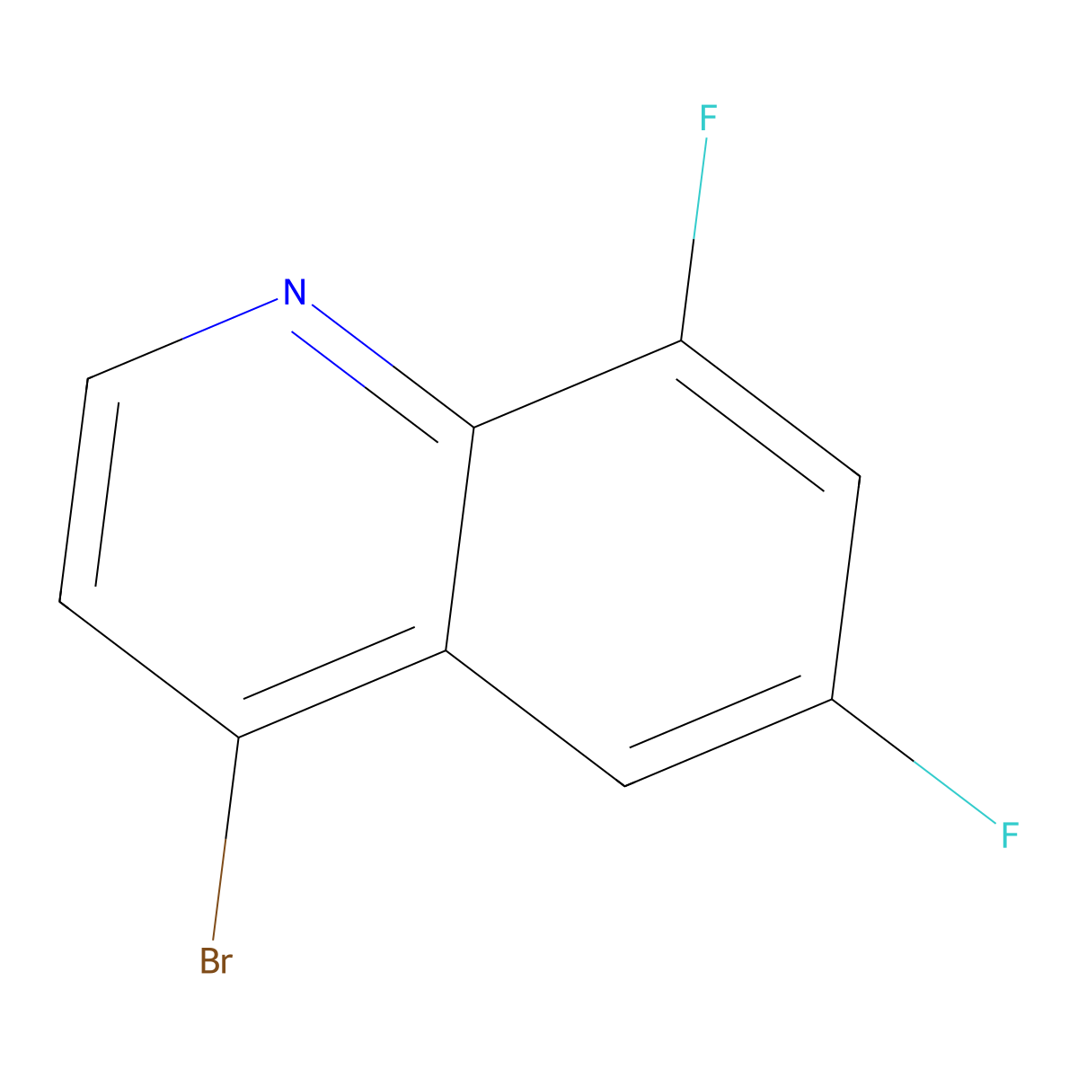 4-Bromo-6,8-difluoroquinoline molecular structure, CAS 577692-34-3