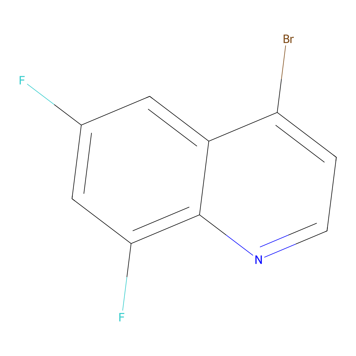 4-Bromo-6,8-difluoroquinoline molecular structure, CAS 577692-34-3