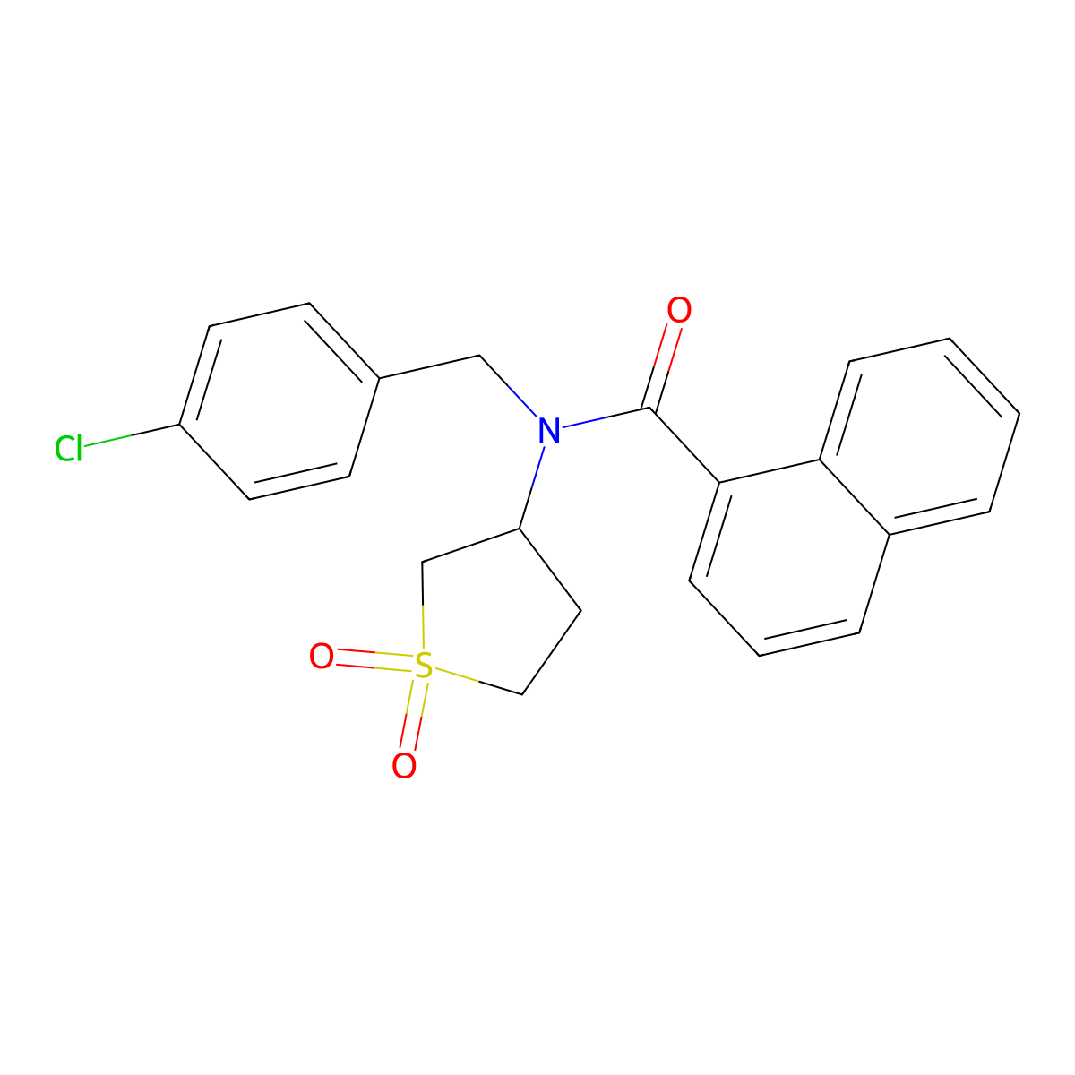 N-(4-chlorobenzyl)-N-(1,1-dioxidotetrahydrothiophen-3-yl)-1-naphthamide molecular structure, CAS 577694-34-9