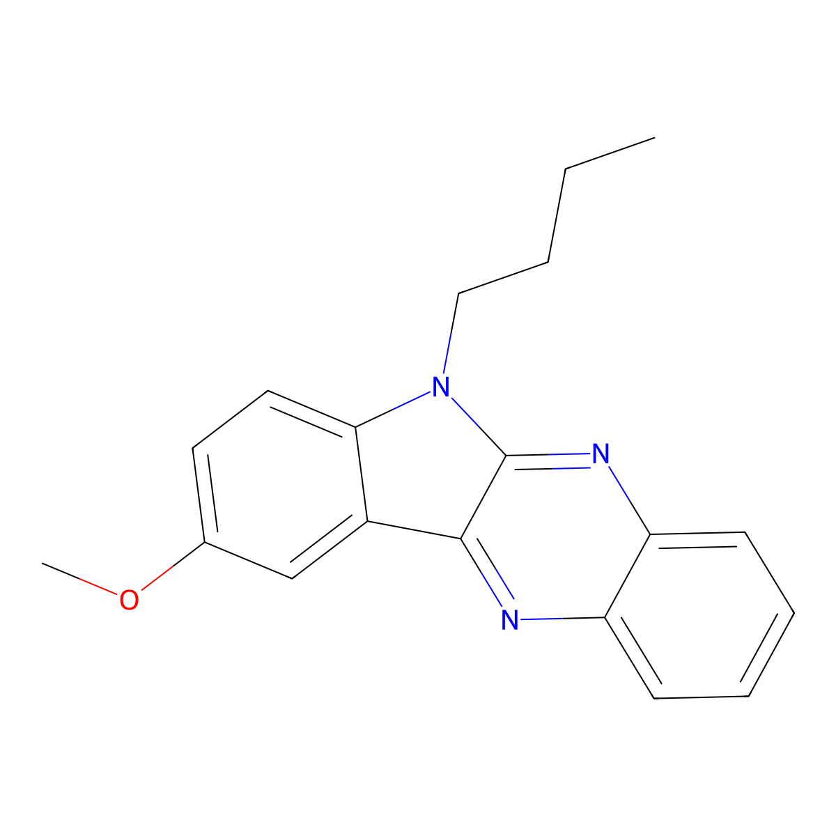 6-butyl-9-methoxy-6H-indolo[2,3-b]quinoxaline molecular structure, CAS 577694-52-1