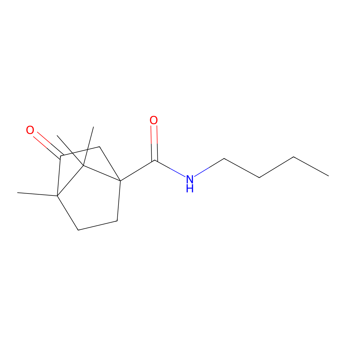 (1R,4R)-N-butyl-4,7,7-trimethyl-3-oxobicyclo[2.2.1]heptane-1-carboxamide molecular structure, CAS 577695-03-5