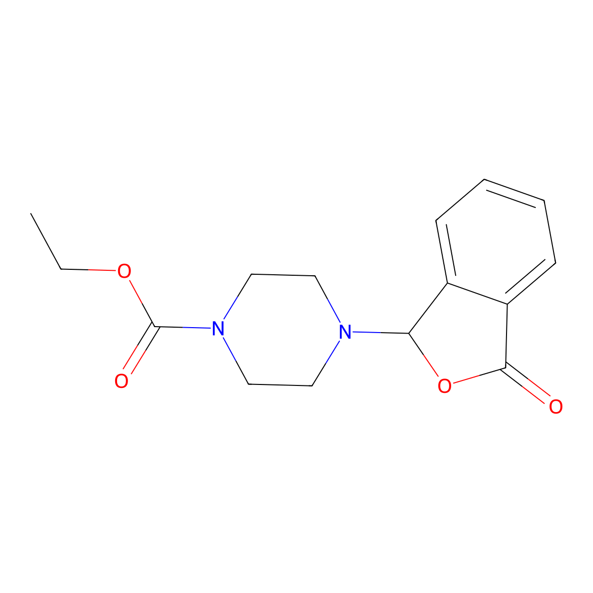 Ethyl 4-(3-oxo-1,3-dihydro-2-benzofuran-1-yl)piperazine-1-carboxylate molecular structure, CAS 577695-17-1