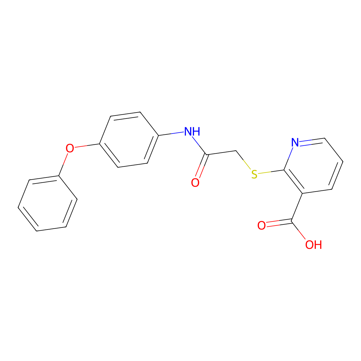 2-({2-Oxo-2-[(4-phenoxyphenyl)amino]ethyl}sulfanyl)pyridine-3-carboxylic acid molecular structure, CAS 577695-27-3