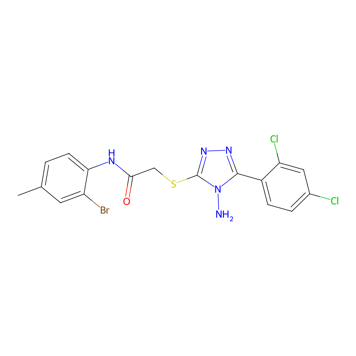 C17H14BrCl2N5OS molecular structure, CAS 577695-42-2