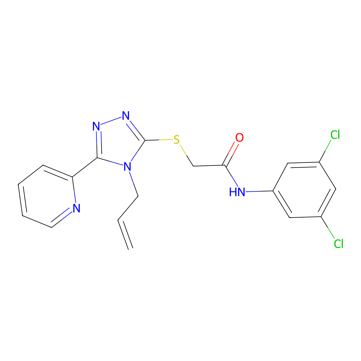 2-((4-Allyl-5-(2-pyridinyl)-4H-1,2,4-triazol-3-YL)sulfanyl)-N-(3,5-dichlorophenyl)acetamide molecular structure, CAS 577695-56-8