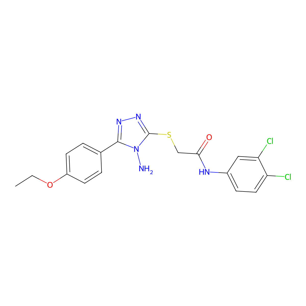 2-[4-amino-5-(4-ethoxyphenyl)(1,2,4-triazol-3-ylthio)]-N-(3,4-dichlorophenyl)a cetamide molecular structure, CAS 577695-62-6