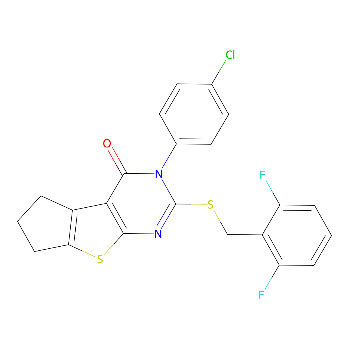 C22H15ClF2N2OS2 molecular structure, CAS 577695-87-5
