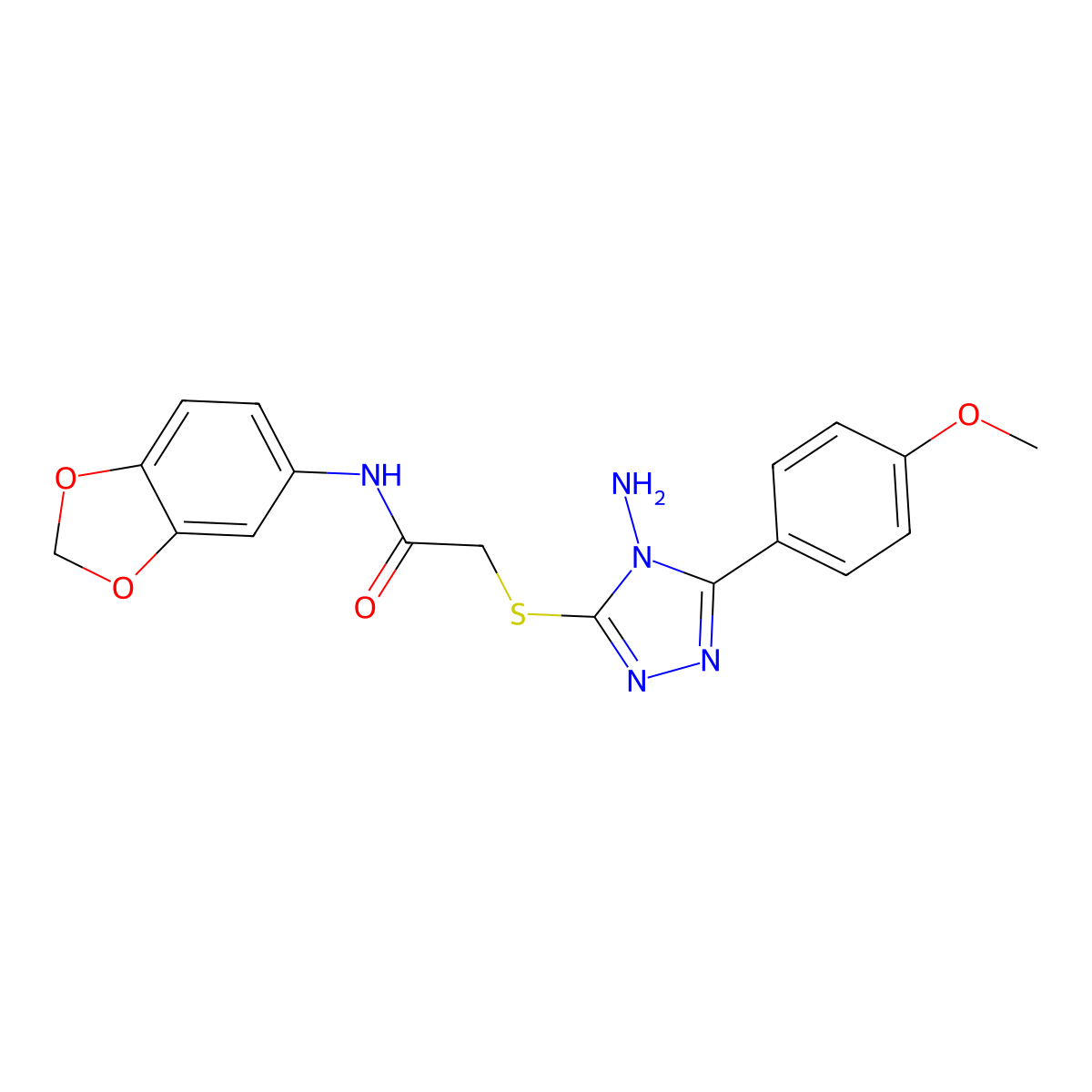 2-{[4-amino-5-(4-methoxyphenyl)-4H-1,2,4-triazol-3-yl]sulfanyl}-N-(1,3-benzodioxol-5-yl)acetamide molecular structure, CAS 577696-05-0
