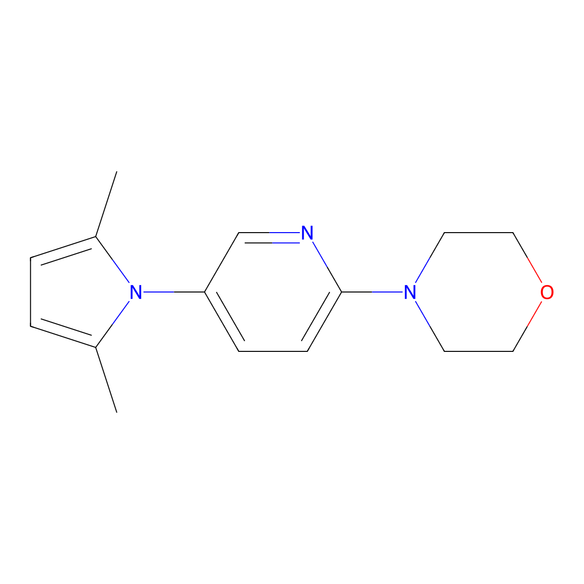 4-[5-(2,5-Dimethylpyrrol-1-yl)pyridin-2-yl]morpholine molecular structure, CAS 577696-41-4
