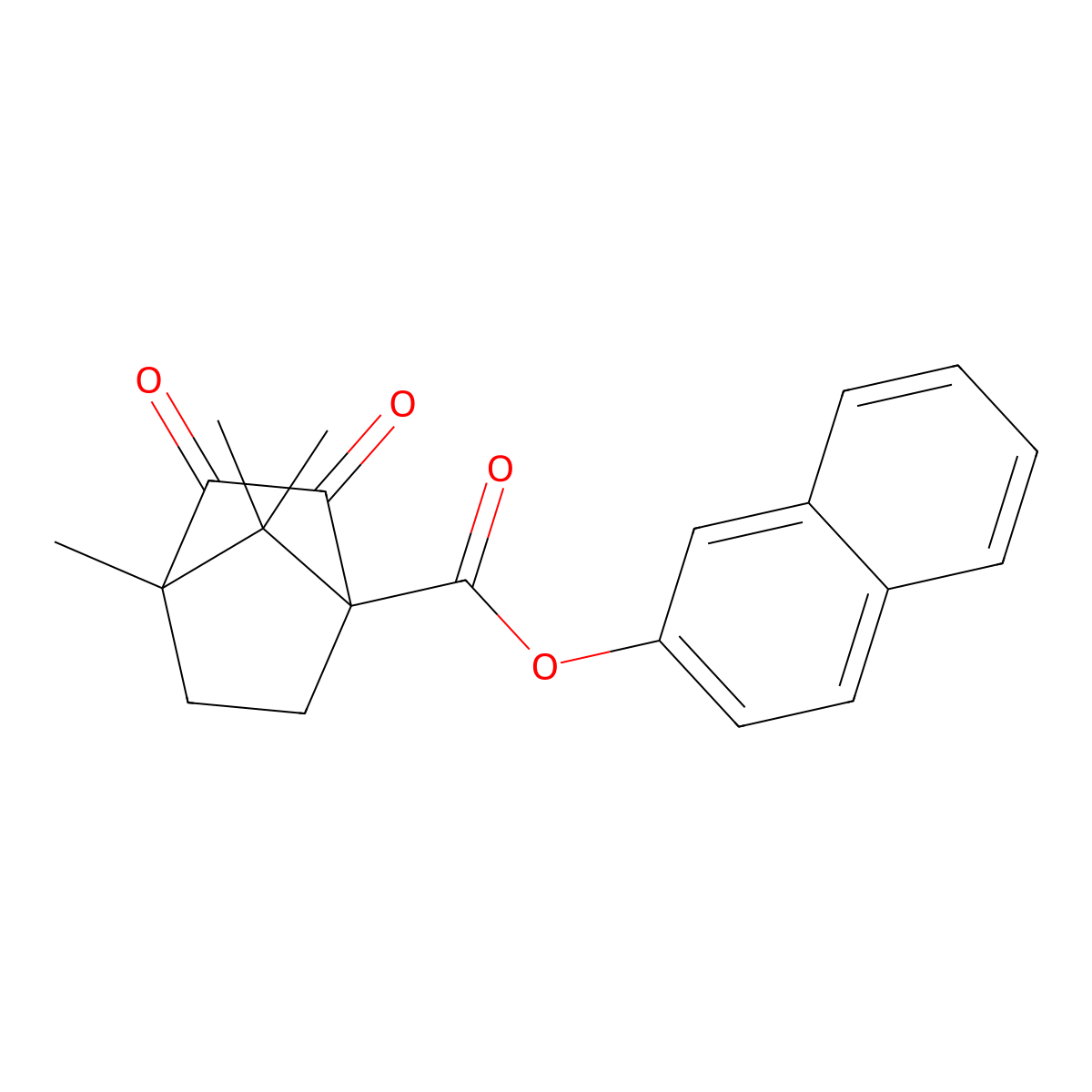2-Naphthyl 4,7,7-trimethyl-2,3-dioxobicyclo[2.2.1]heptane-1-carboxylate molecular structure, CAS 577697-07-5