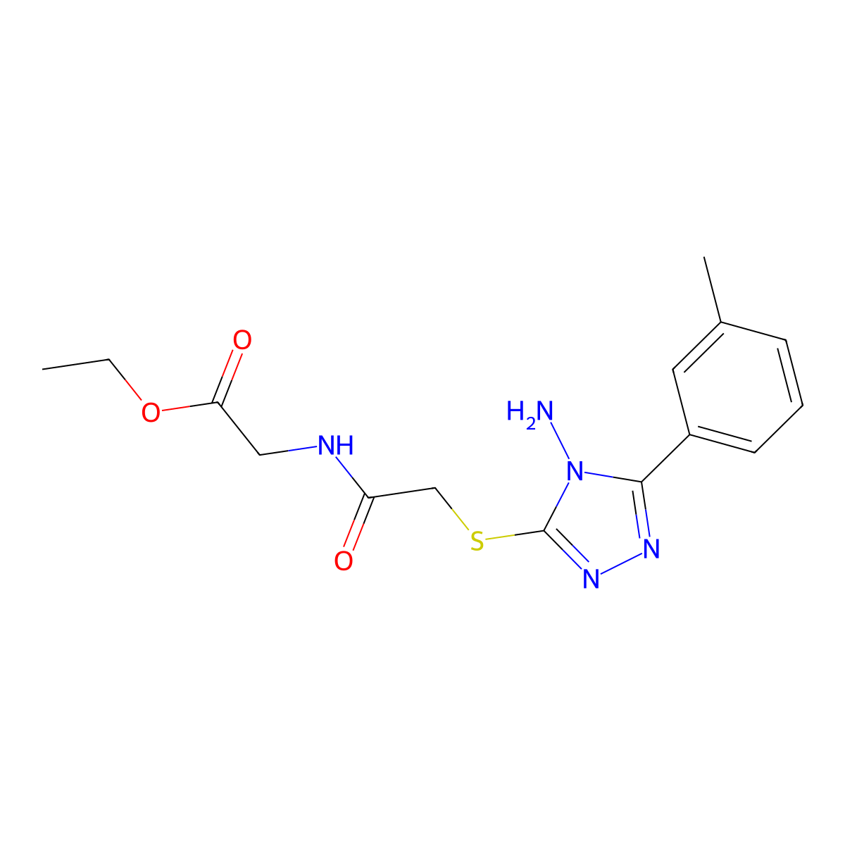 ethyl N-({[4-amino-5-(3-methylphenyl)-4H-1,2,4-triazol-3-yl]sulfanyl}acetyl)glycinate molecular structure, CAS 577697-87-1