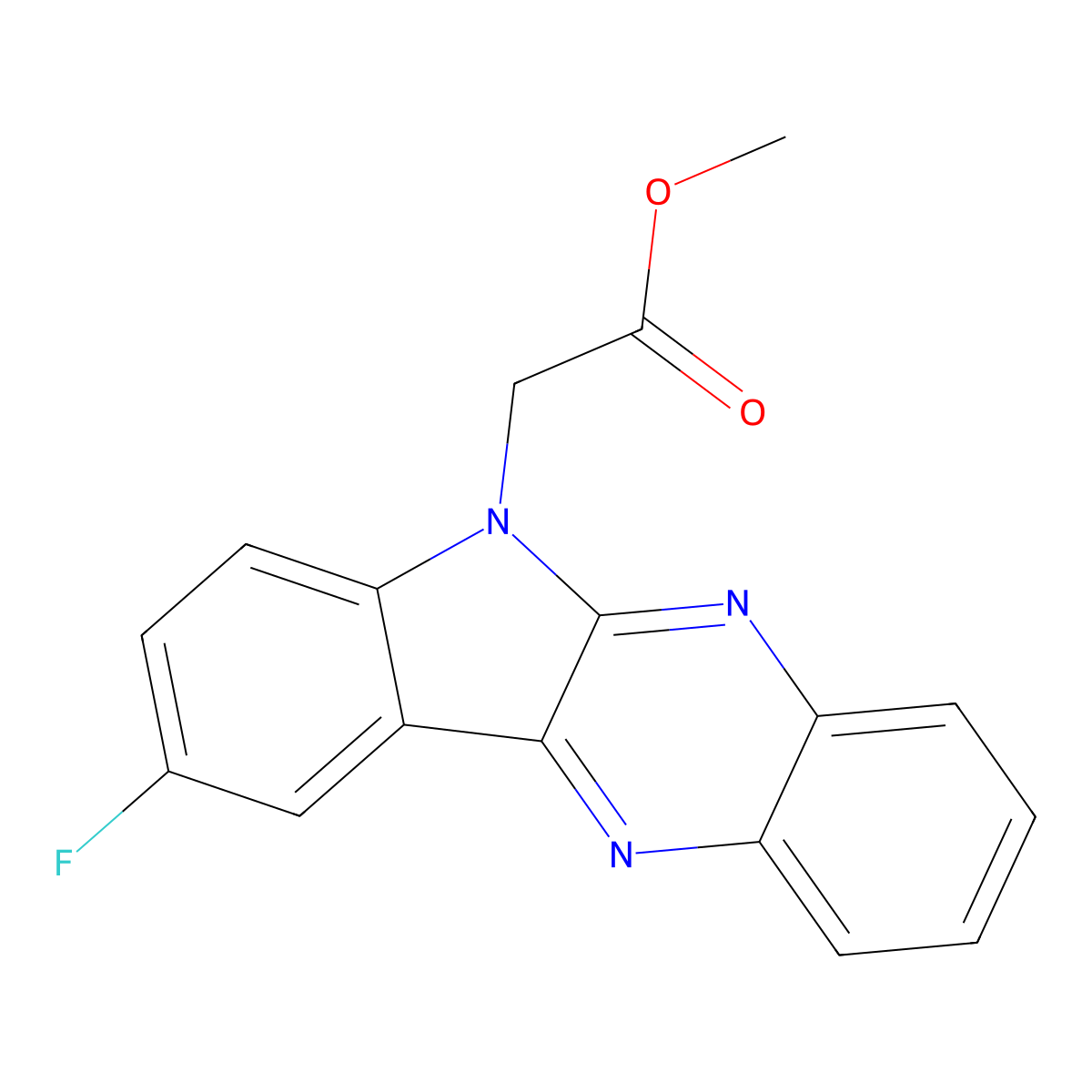 Methyl 2-(9-fluoroindolo[3,2-b]quinoxalin-6-yl)acetate molecular structure, CAS 577698-14-7