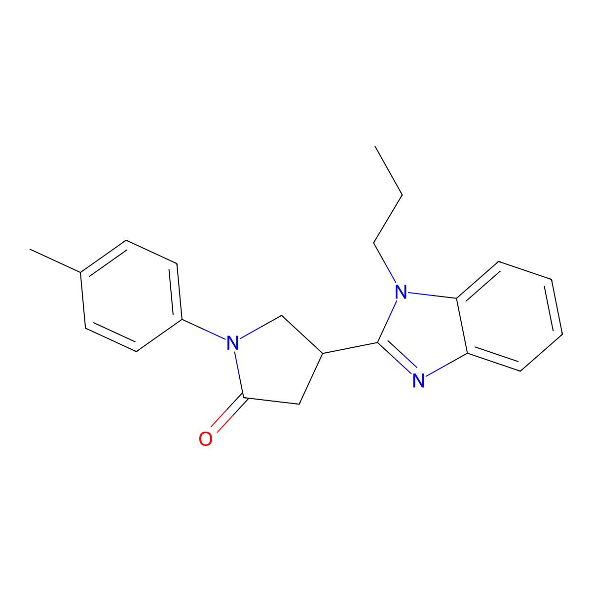 1-(4-Methylphenyl)-4-(1-propylbenzimidazol-2-yl)pyrrolidin-2-one molecular structure, CAS 577698-83-0