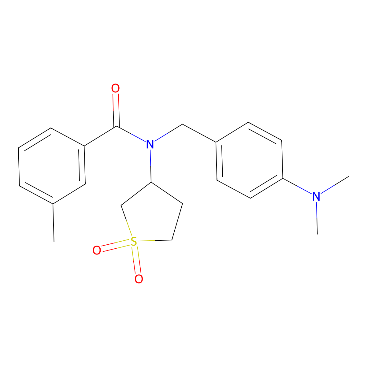 N-[4-(dimethylamino)benzyl]-N-(1,1-dioxidotetrahydrothiophen-3-yl)-3-methylbenzamide molecular structure, CAS 577698-95-4
