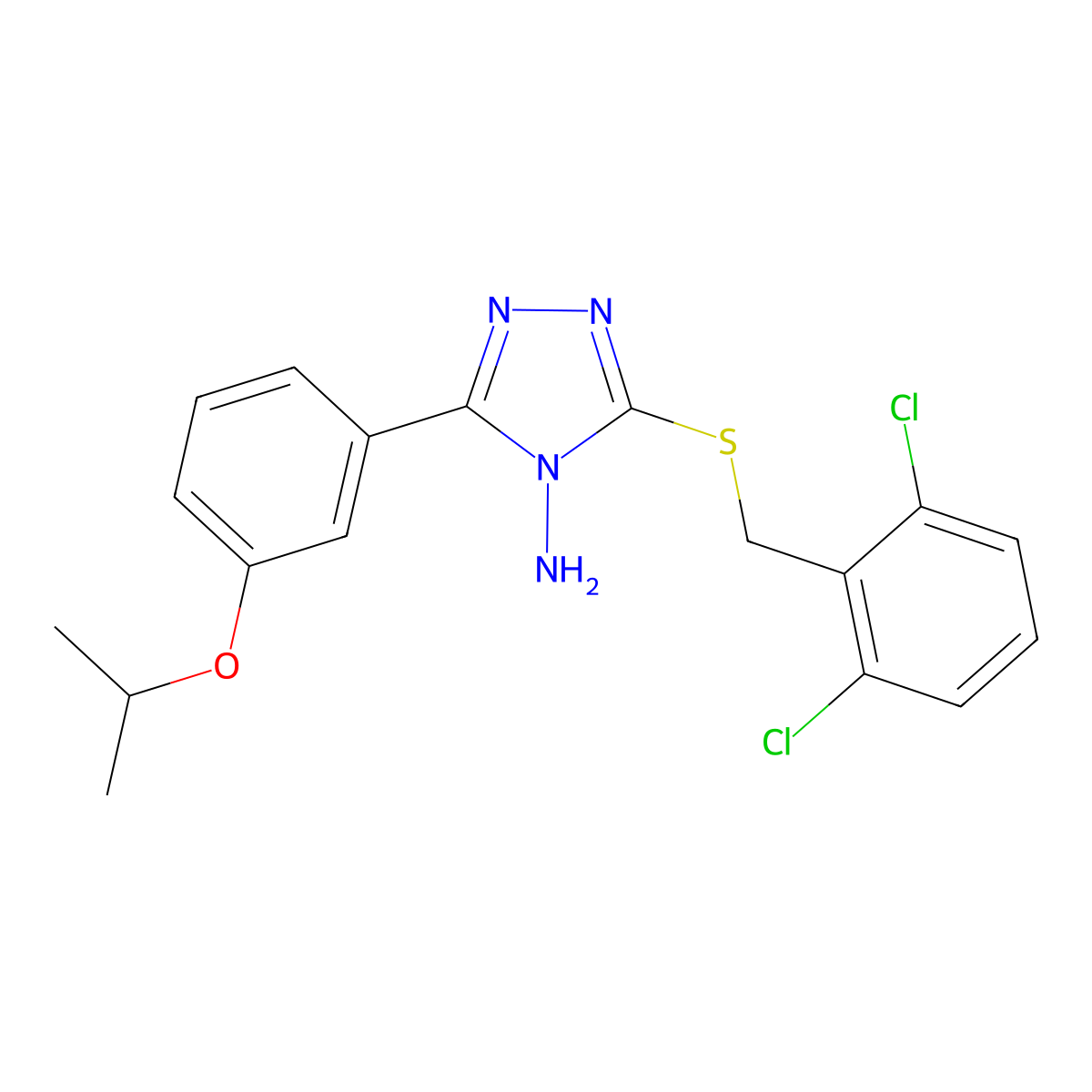 3-[(2,6-dichlorobenzyl)sulfanyl]-5-[3-(propan-2-yloxy)phenyl]-4H-1,2,4-triazol-4-amine molecular structure, CAS 577699-03-7