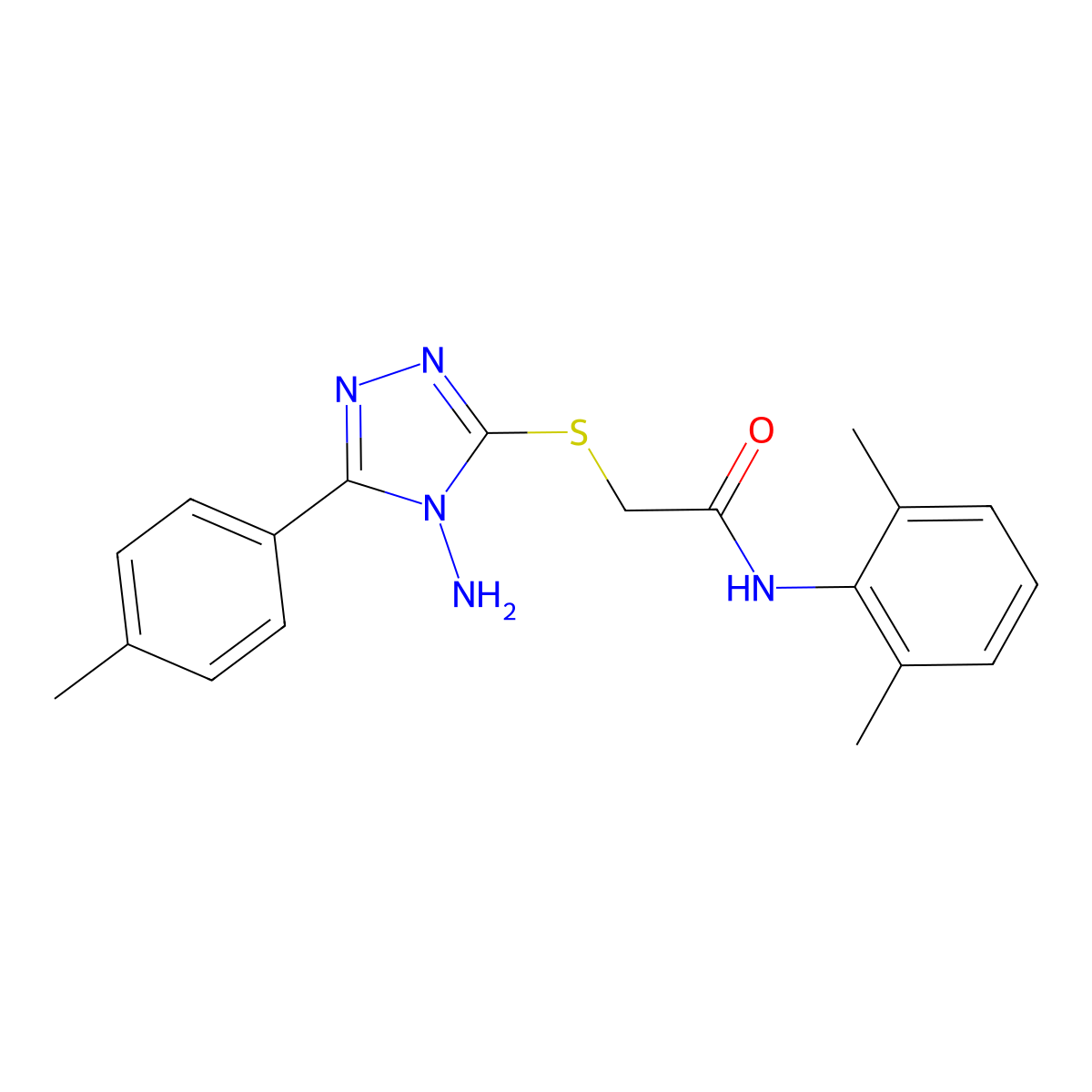 2-{[4-amino-5-(4-methylphenyl)-4H-1,2,4-triazol-3-yl]sulfanyl}-N-(2,6-dimethylphenyl)acetamide molecular structure, CAS 577699-33-3