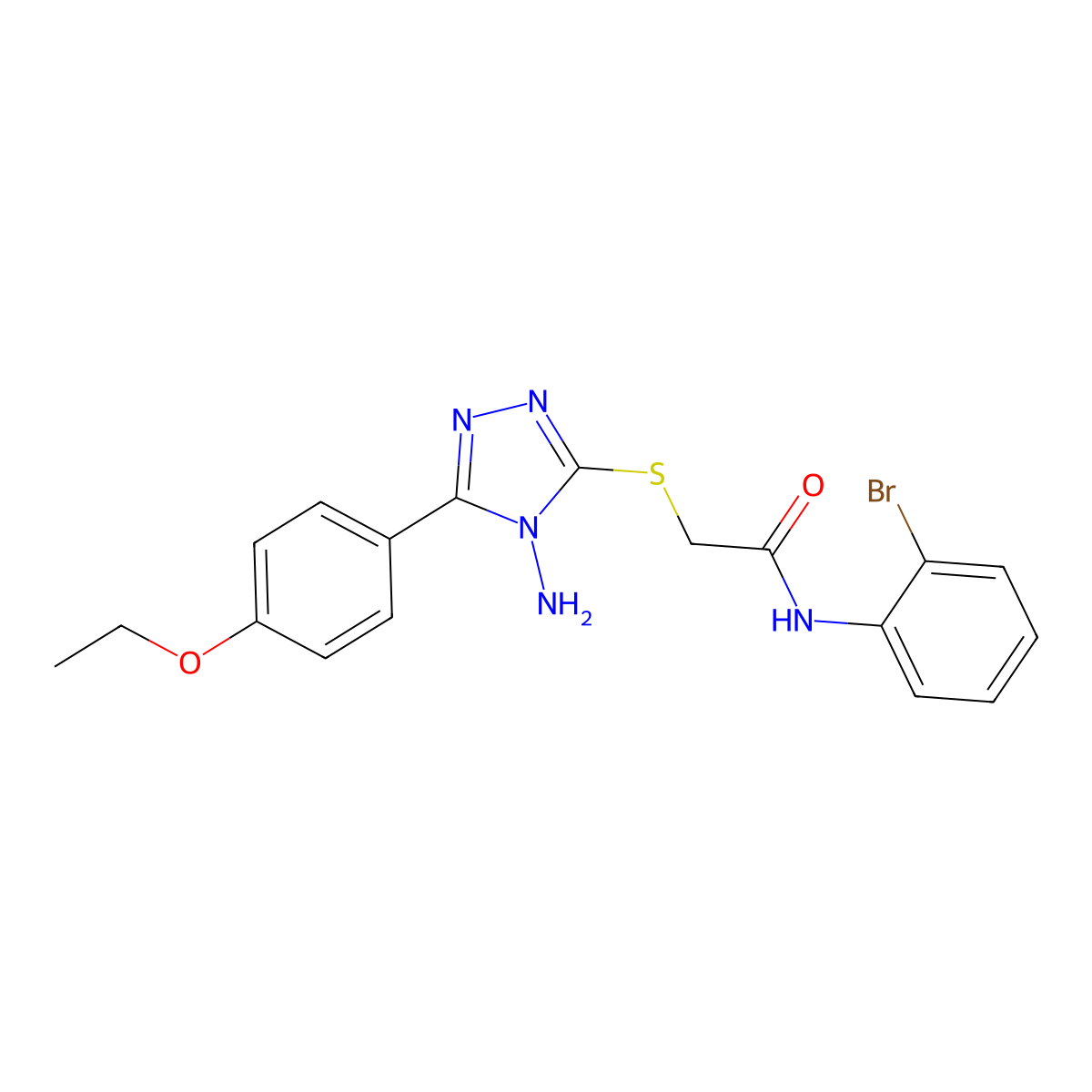 2-{[4-amino-5-(4-ethoxyphenyl)-4H-1,2,4-triazol-3-yl]sulfanyl}-N-(2-bromophenyl)acetamide molecular structure, CAS 577699-77-5