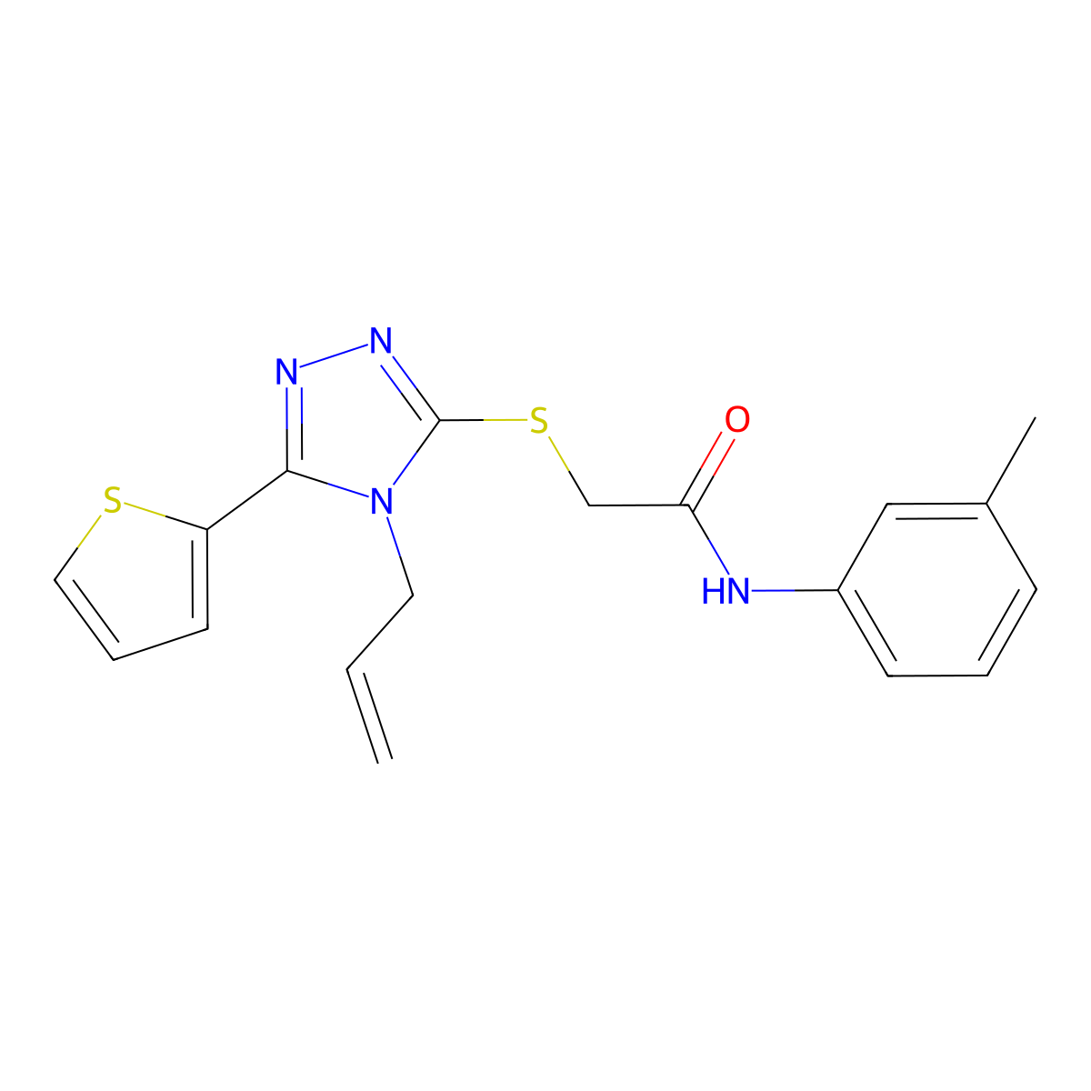 2-((4-Allyl-5-(2-thienyl)-4H-1,2,4-triazol-3-YL)sulfanyl)-N-(3-methylphenyl)acetamide molecular structure, CAS 577700-09-5