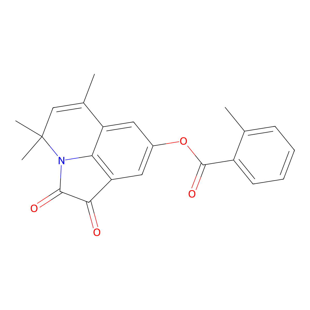 4,4,6-trimethyl-1,2-dioxo-1,2-dihydro-4H-pyrrolo[3,2,1-ij]quinolin-8-yl 2-methylbenzoate molecular structure, CAS 577700-23-3