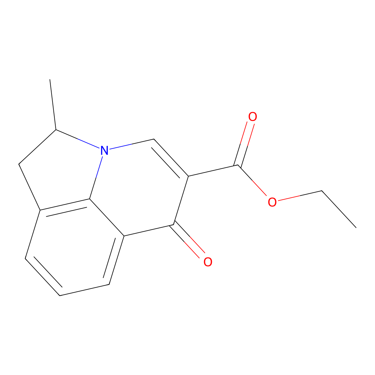 ethyl 2-methyl-6-oxo-1,2-dihydro-6H-pyrrolo[3,2,1-ij]quinoline-5-carboxylate molecular structure, CAS 57771-88-7