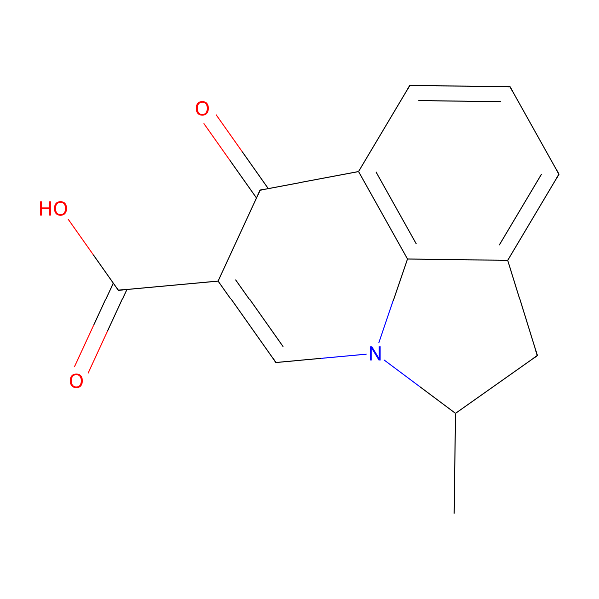 2-methyl-6-oxo-1,2-dihydro-6H-pyrrolo[3,2,1-ij]quinoline-5-carboxylic acid molecular structure, CAS 57771-89-8
