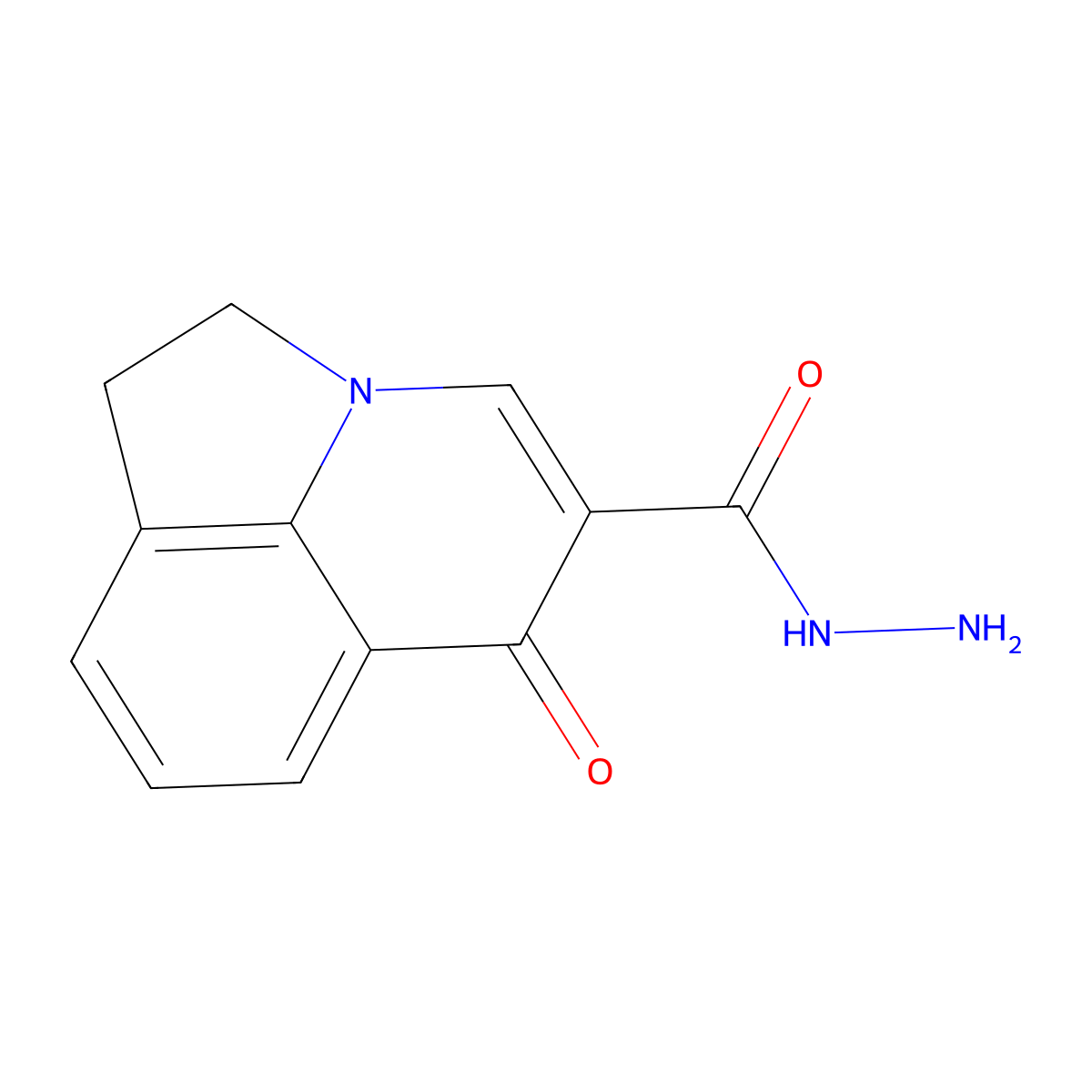 6-oxo-1,2-dihydro-6H-pyrrolo[3,2,1-ij]quinoline-5-carbohydrazide molecular structure, CAS 57771-94-5