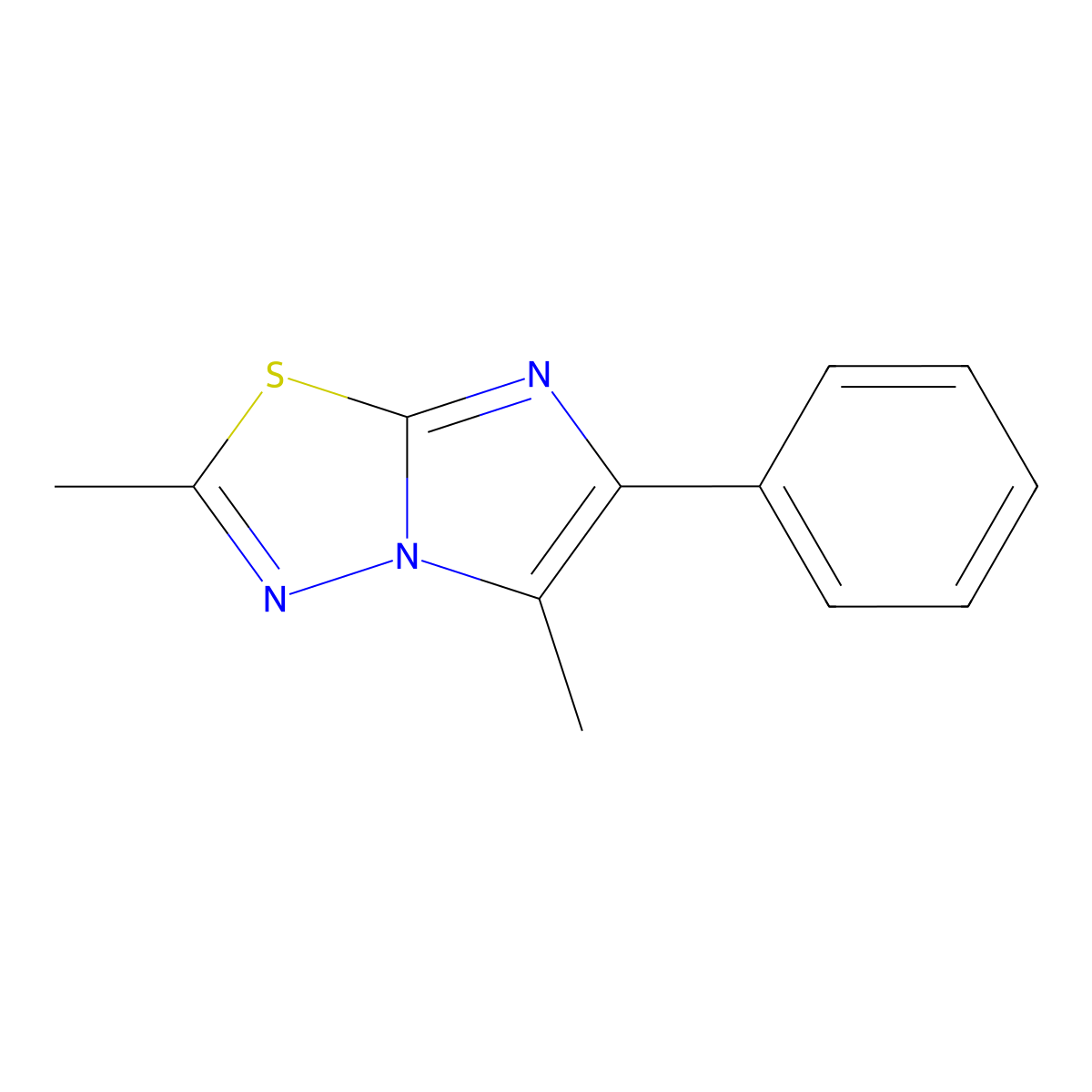 2,5-Dimethyl-6-phenylimidazo[2,1-b][1,3,4]thiadiazole molecular structure, CAS 57772-07-3