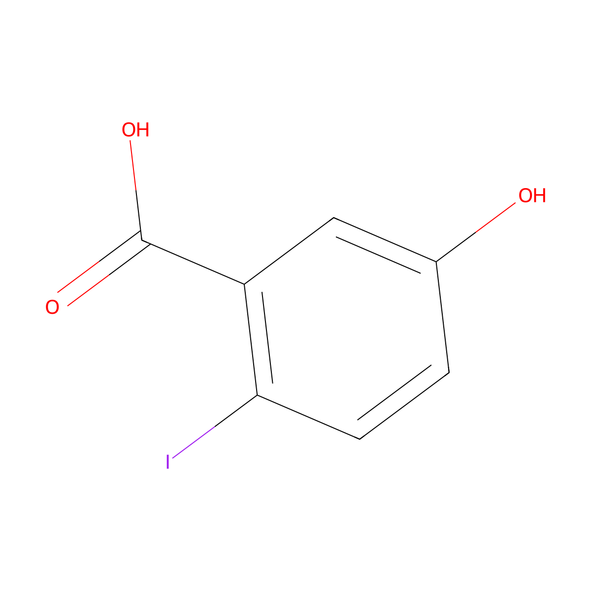 5-Hydroxy-2-iodobenzoic acid molecular structure, CAS 57772-57-3
